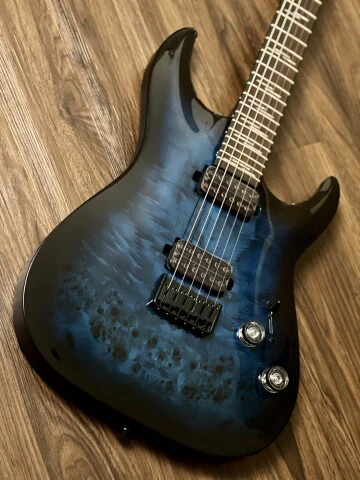 Schecter Omen Elite 6 STBB in See Thru Blue Burst - Image 4