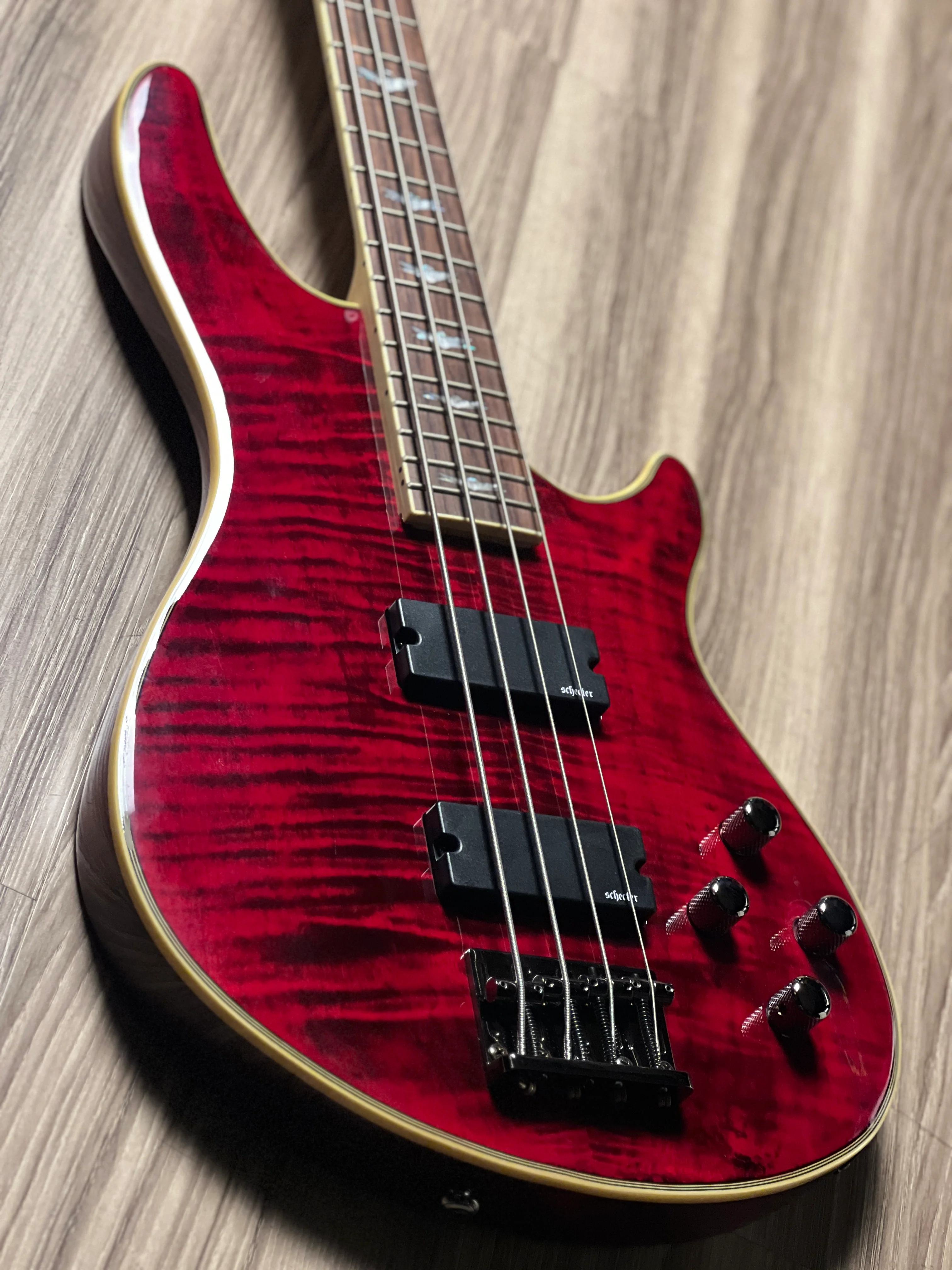 Schecter Omen Extreme 4 Electric Bass Black Cherry - Image 4