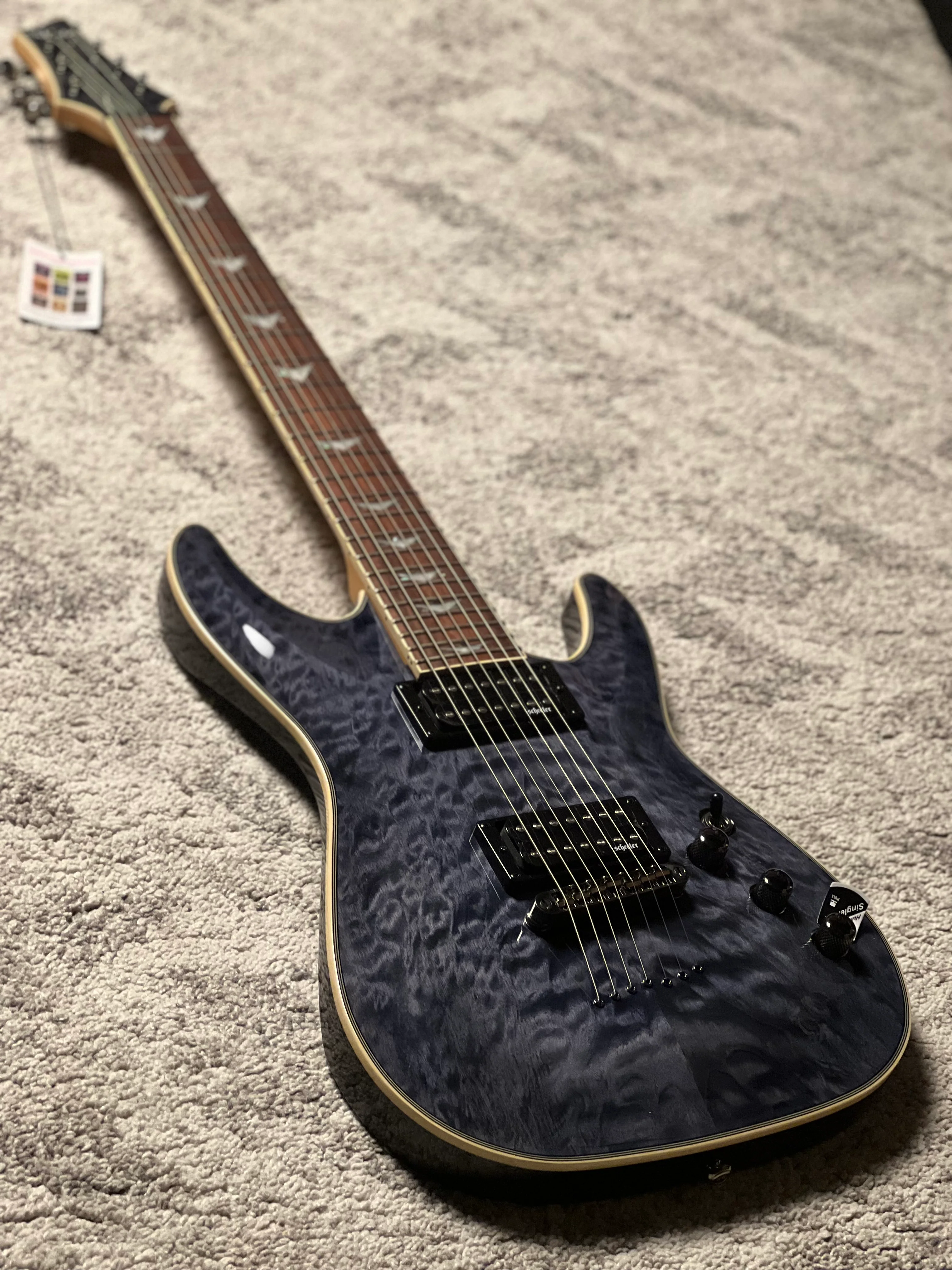 Schecter Omen Extreme-7 in See Thru Black - Image 2