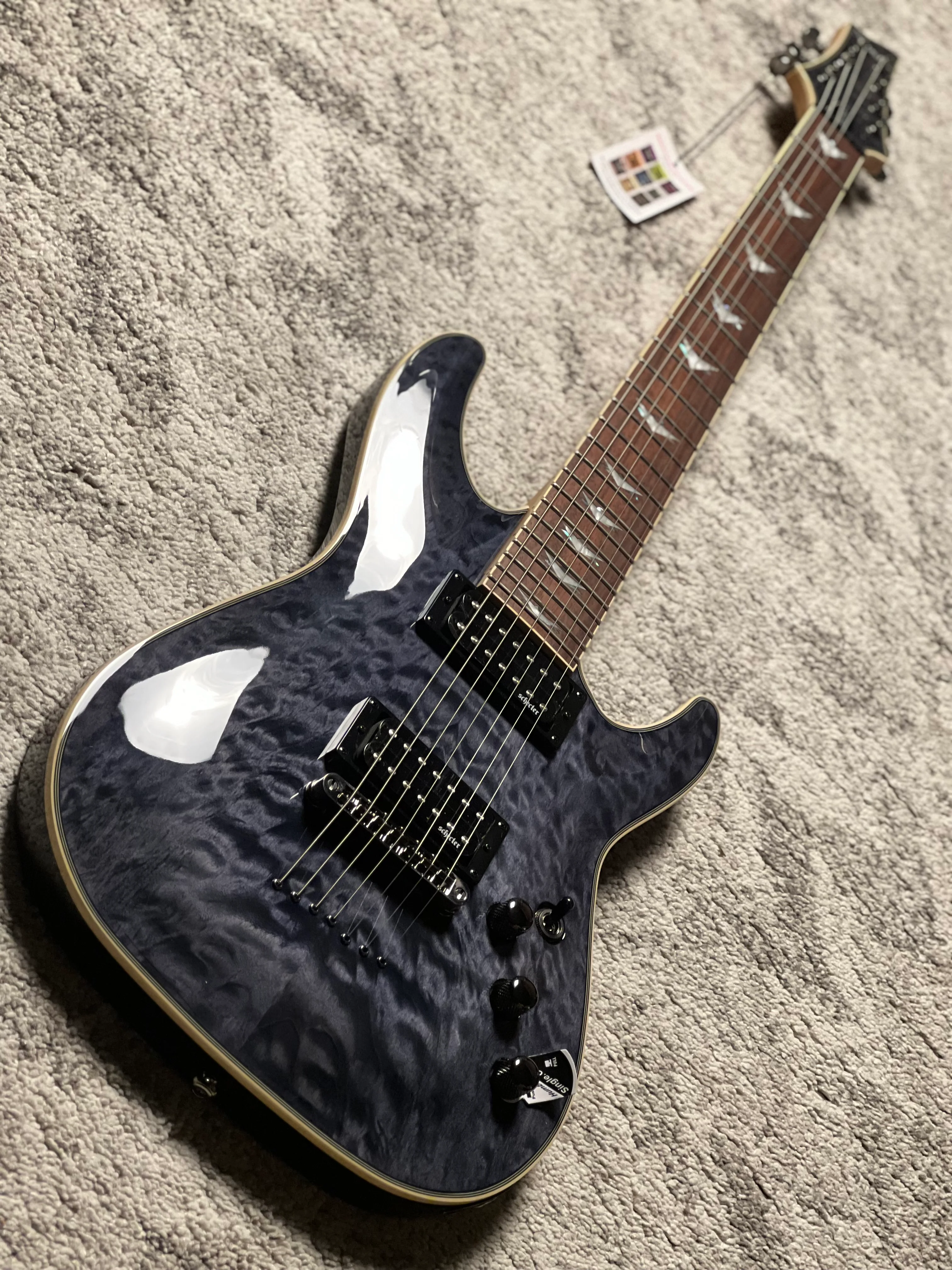 Schecter Omen Extreme-7 in See Thru Black - Image 3