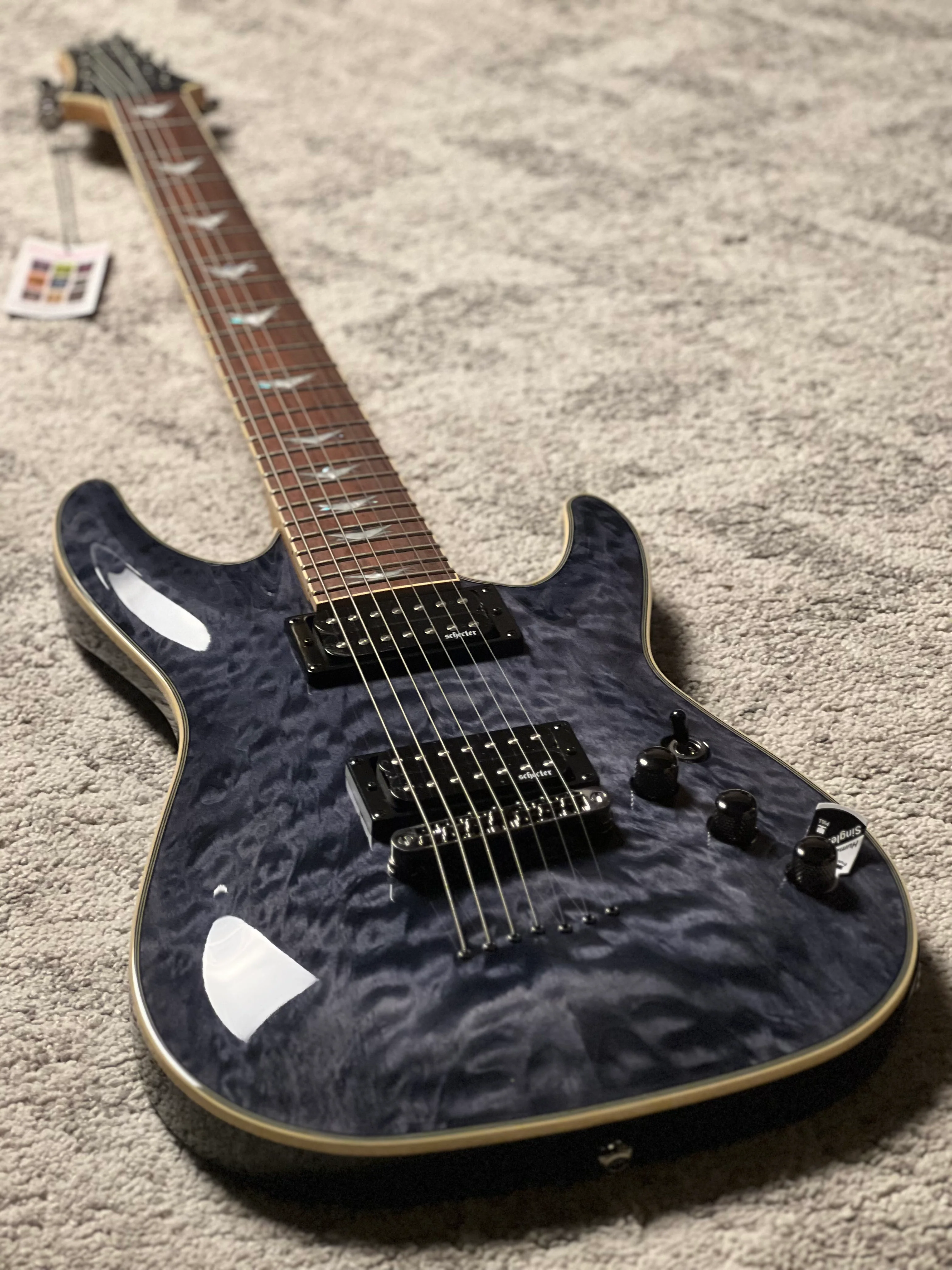 Schecter Omen Extreme-7 in See Thru Black - Image 4