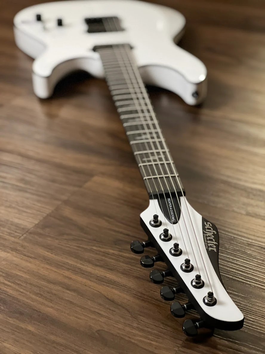 Schecter Reaper-6 Custom in Gloss White - Image 5