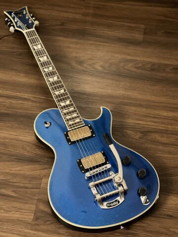 Schecter Retro Solo-6B in Blue Sparkle - Image 3