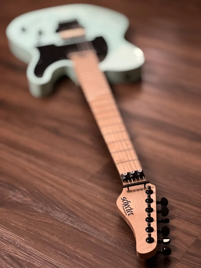 Schecter Sun Valley Super Shredder PT-FR with Sustainiac in Sea Foam Green - Image 4