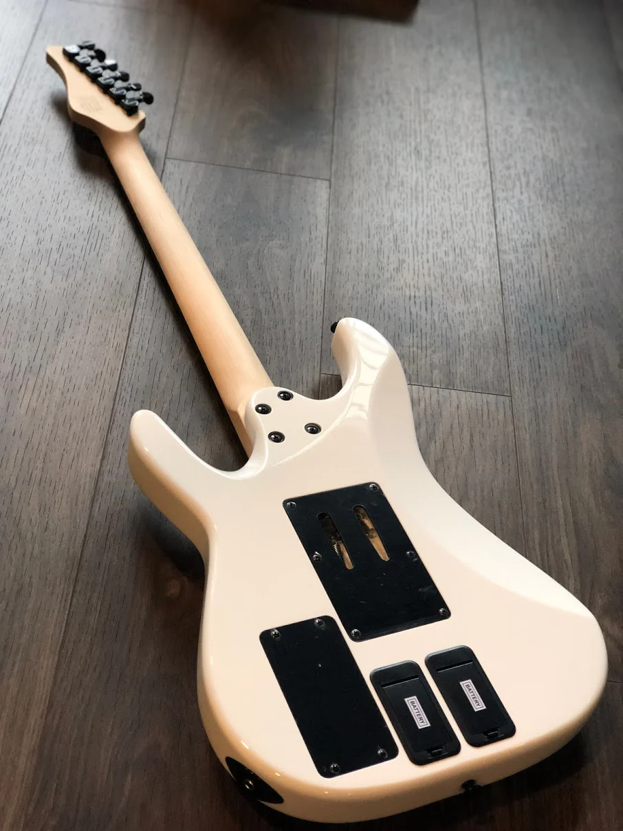 Schecter Sun Valley Super Shredder with Floyd Rose and Sustainiac in White - Image 3