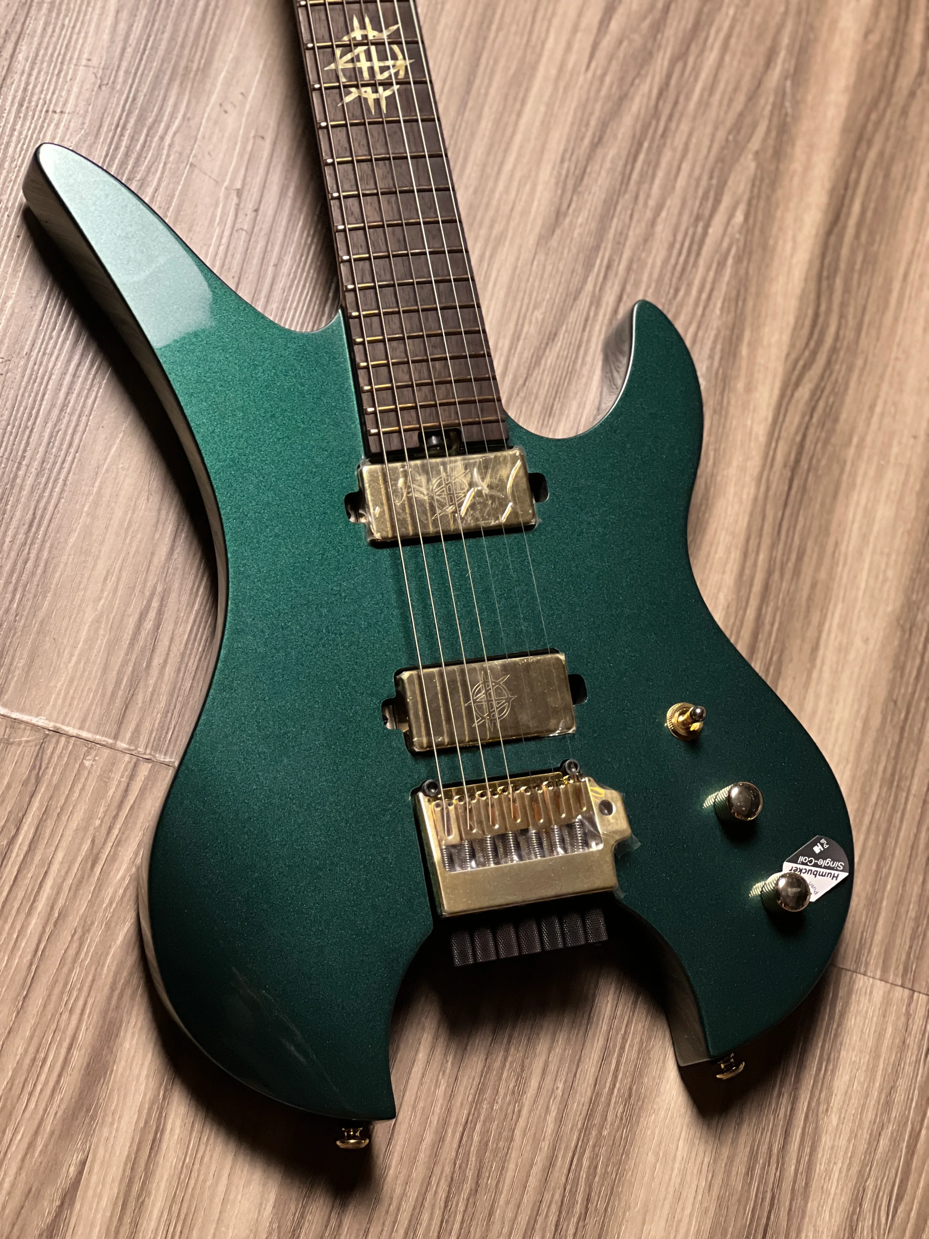 Schecter Synyster Gates Custom-7 TR Signature Headless in Oak Green Metallic - Image 3