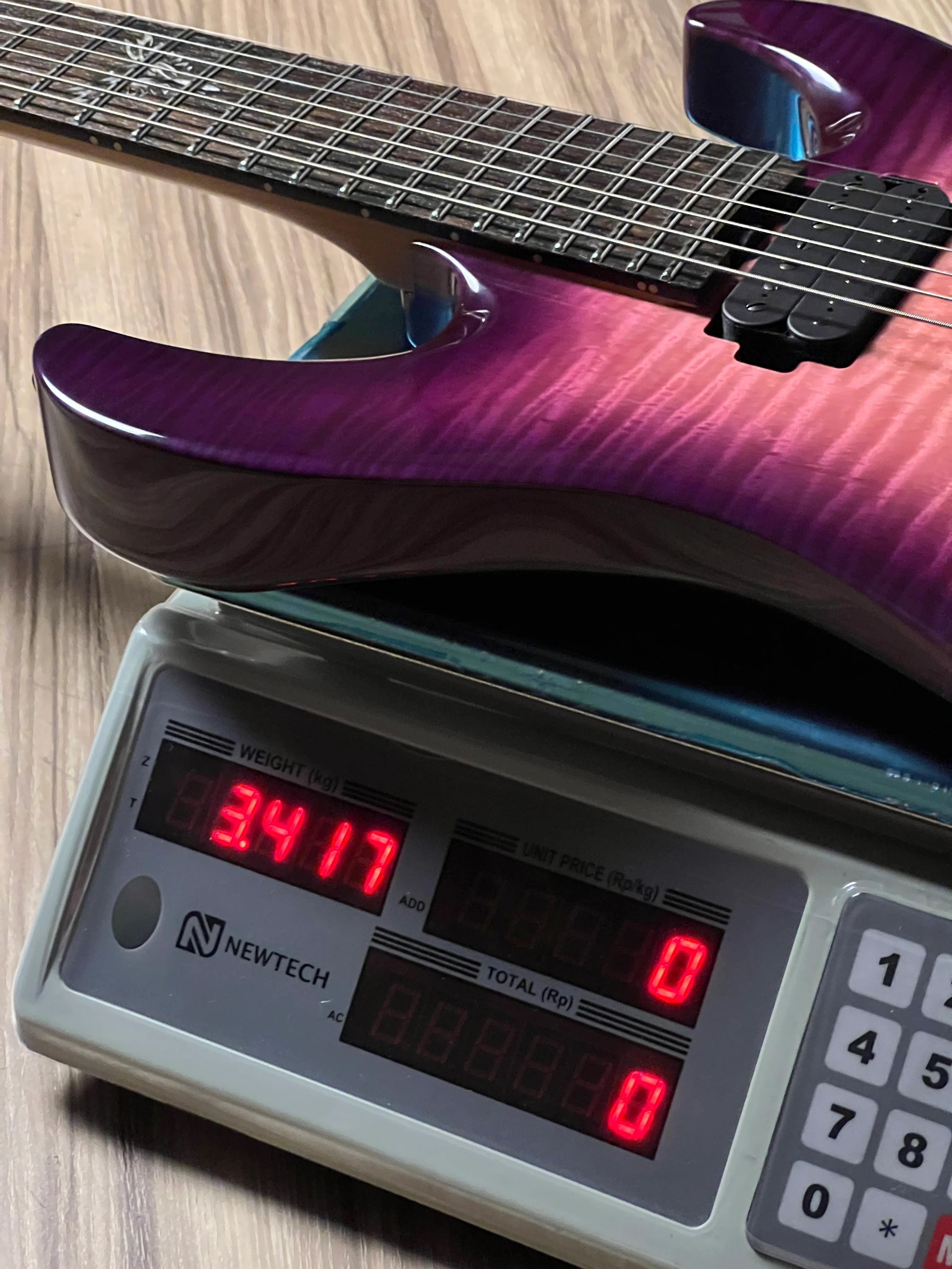 Shijie JA-7 Custom Shop in Transparent Purple Burst 2403 - Image 11