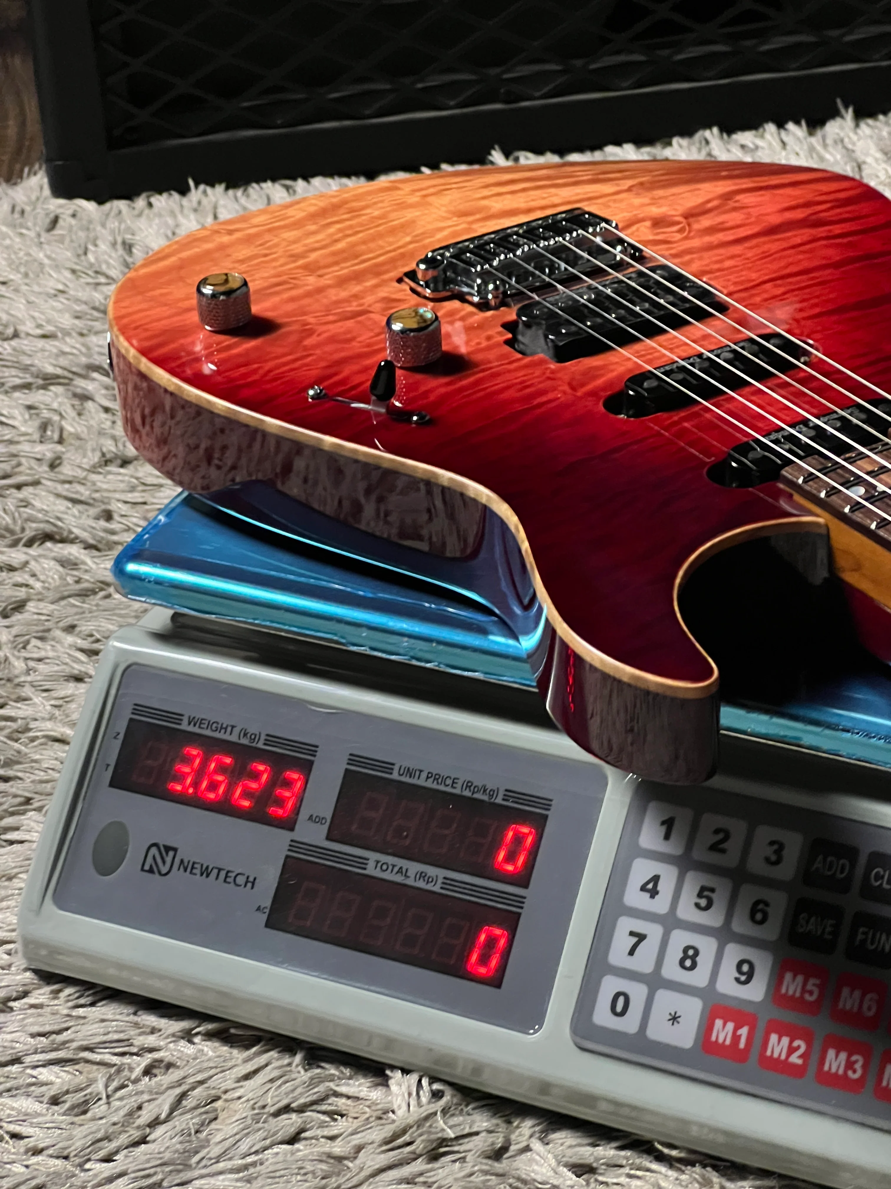 Shijie JF-PEGASUS 22 HSS Custom Shop in Transparent Red Burst 2429 - Image 18