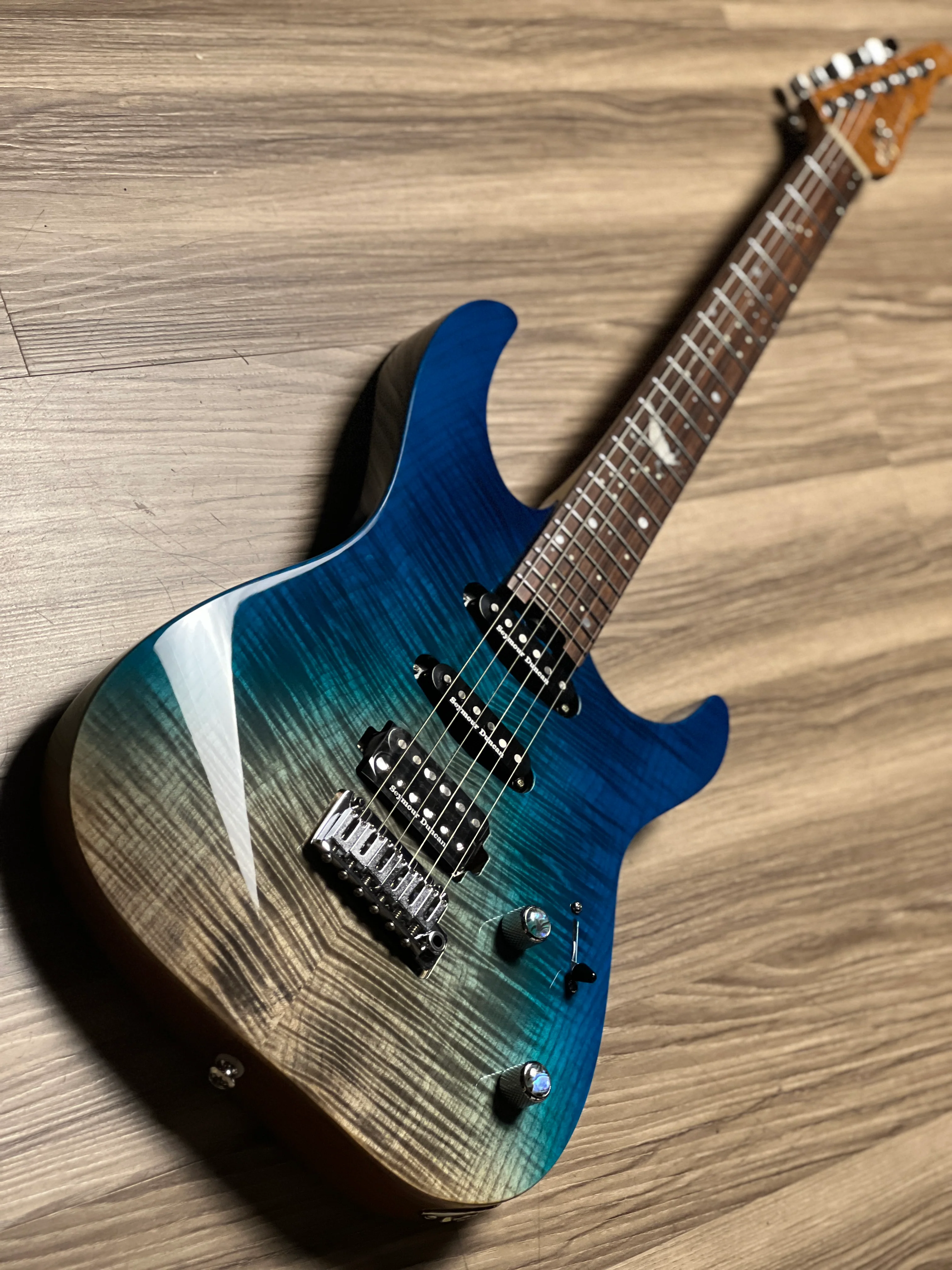 Shijie JF-PEGASUS 22 HSS Custom Shop in Transparent Blue Burst 2416 - Image 13