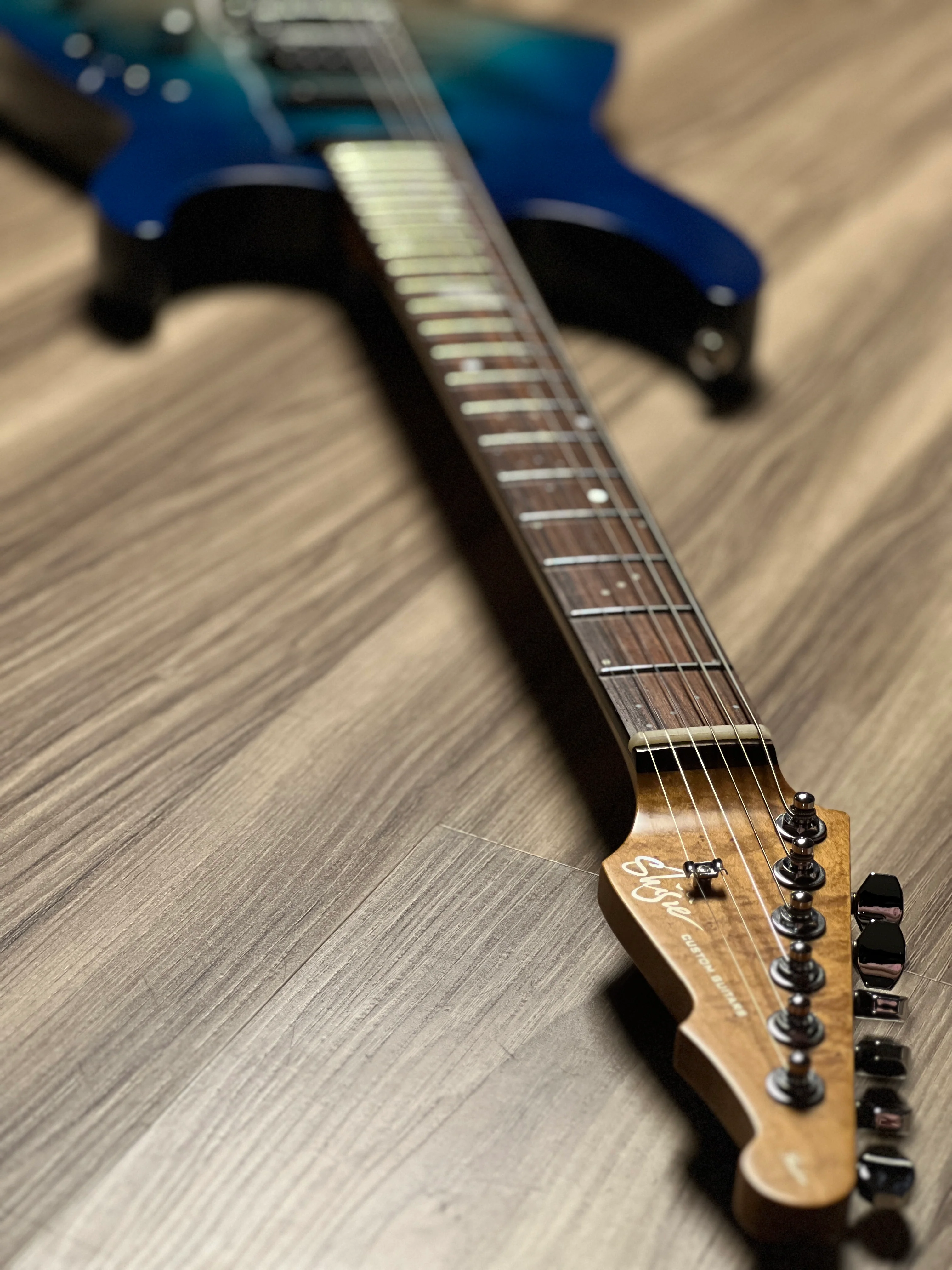 Shijie JF-PEGASUS 22 HSS Custom Shop in Transparent Blue Burst 2416 - Image 15