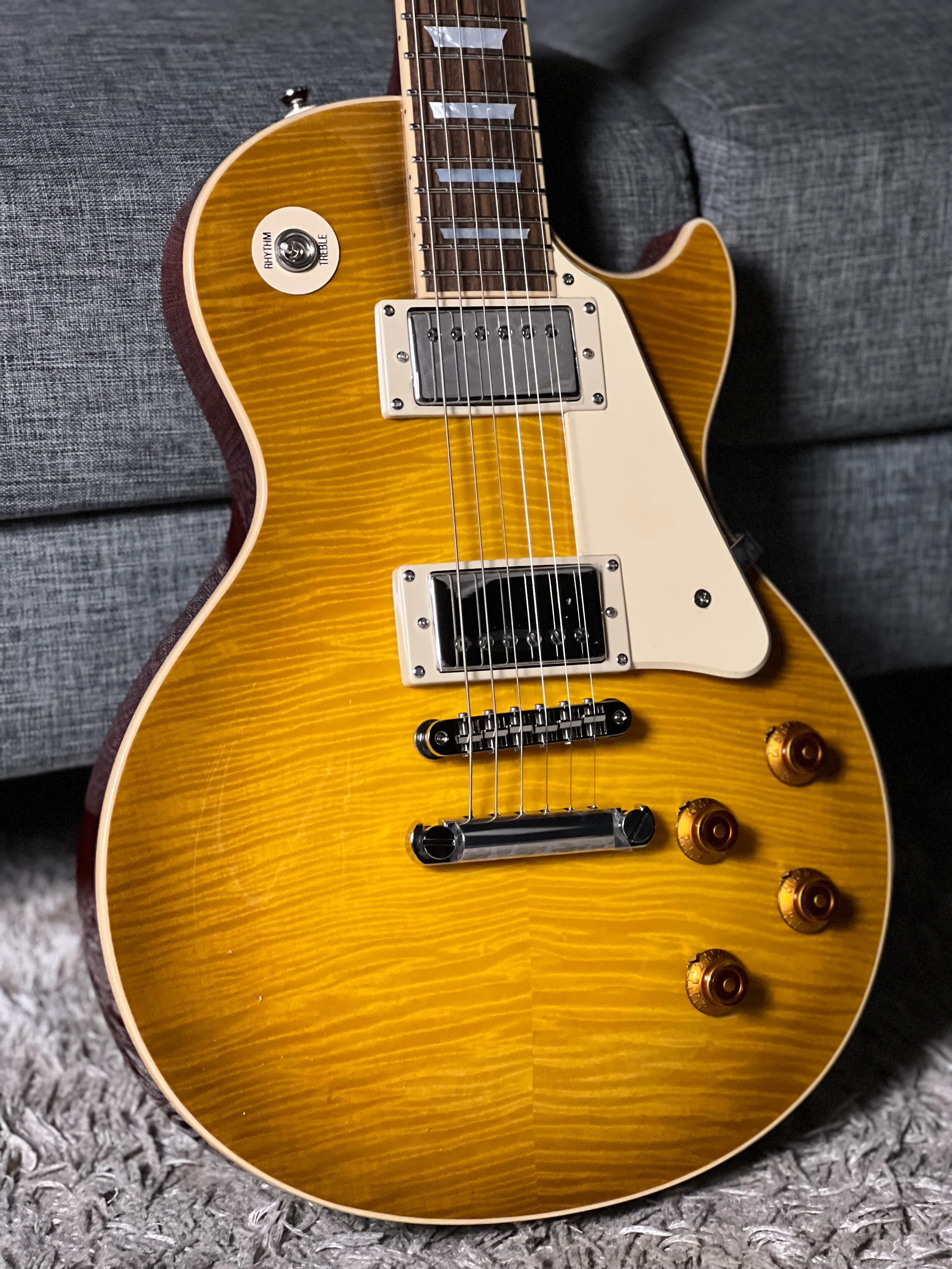 Shijie LPV-8 Custom Shop in Dirty Lemon Burst (Seymour Duncan 59) S/N 2499 - Image 11