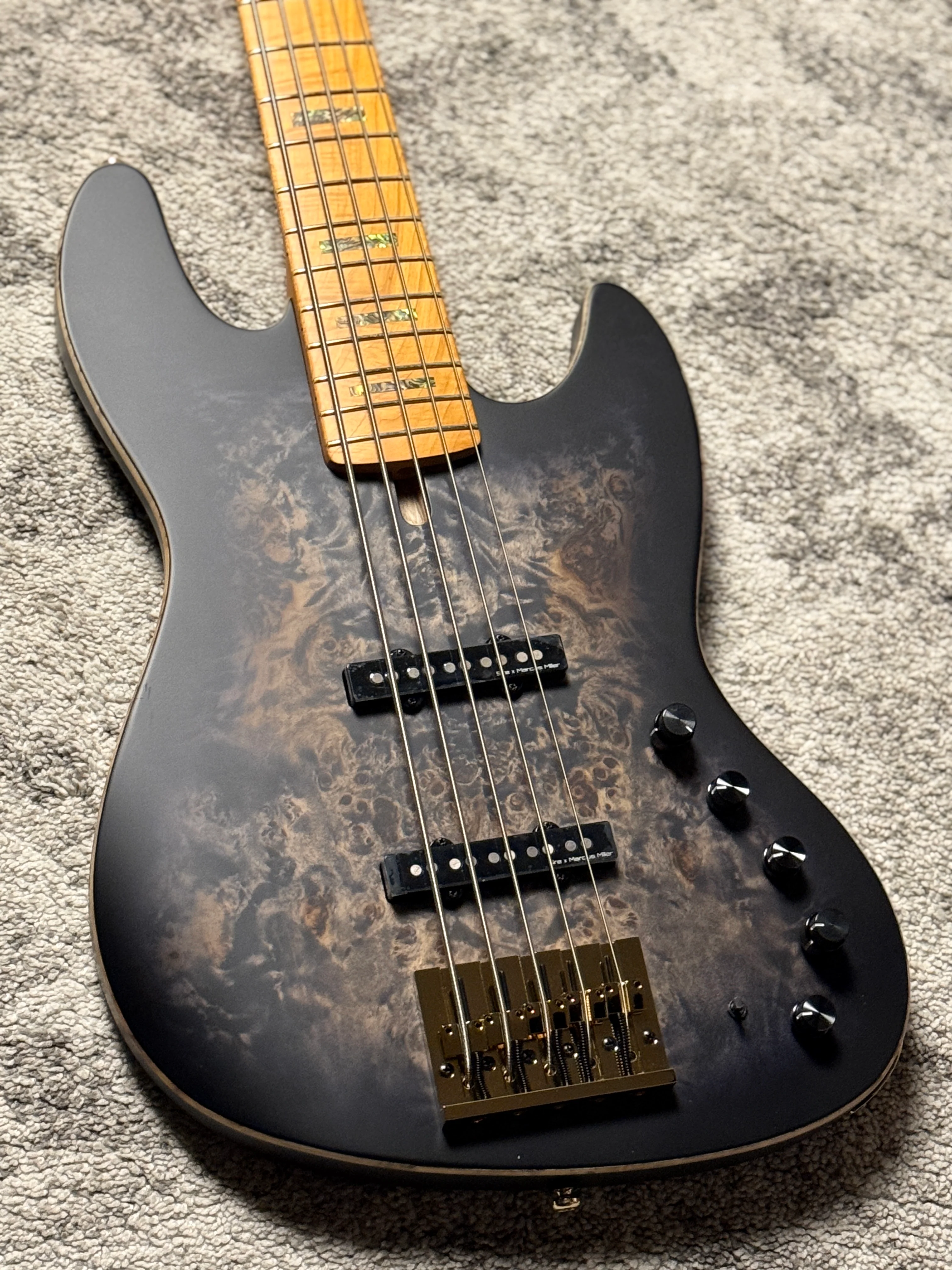 Sire Marcus Miller V10 5 String Bass Guitar in Trans Black Satin - Image 3