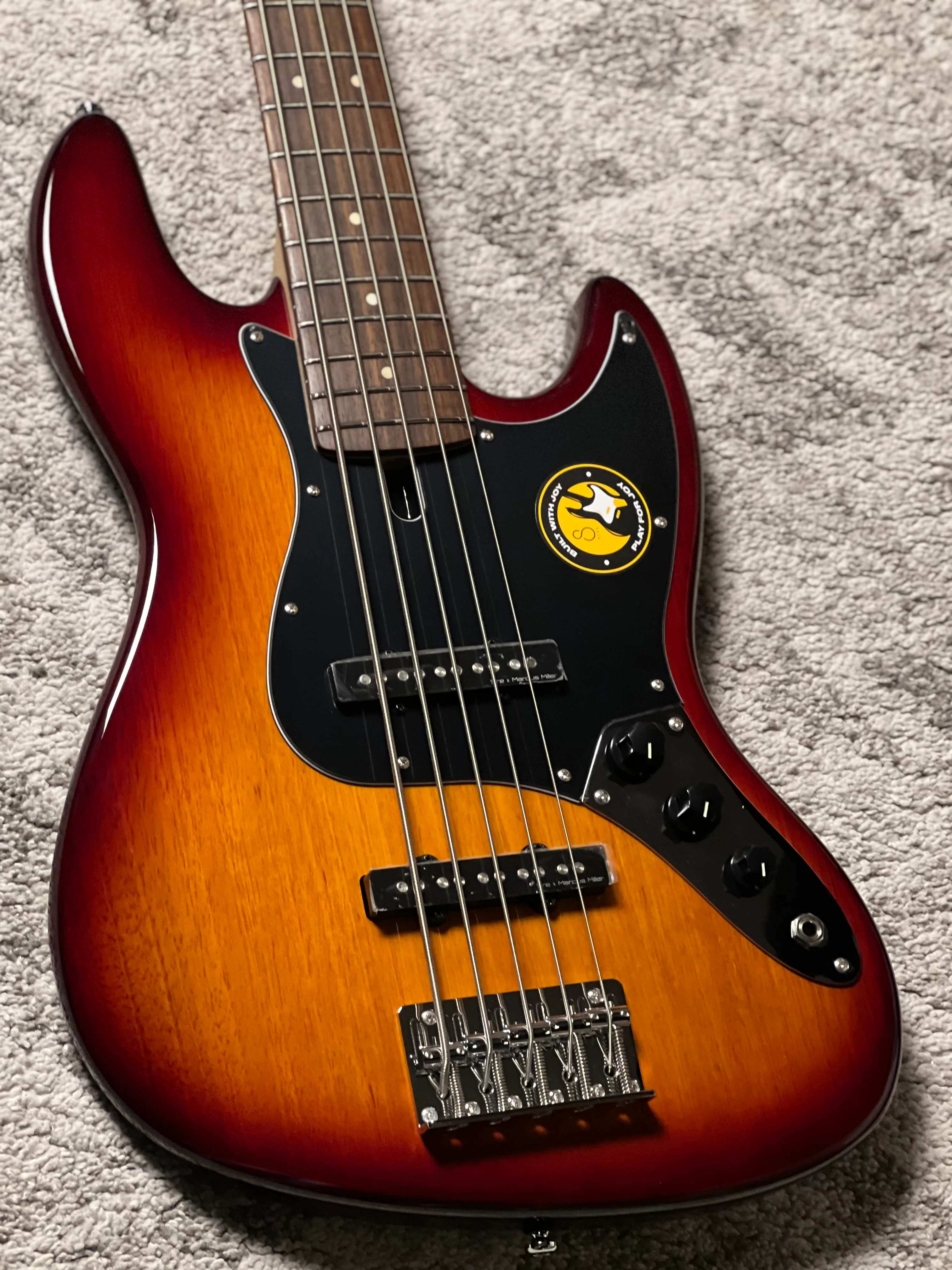 Sire Marcus Miller V3P Passive 5-String Bass Guitar in Tobacco Satin - Image 4