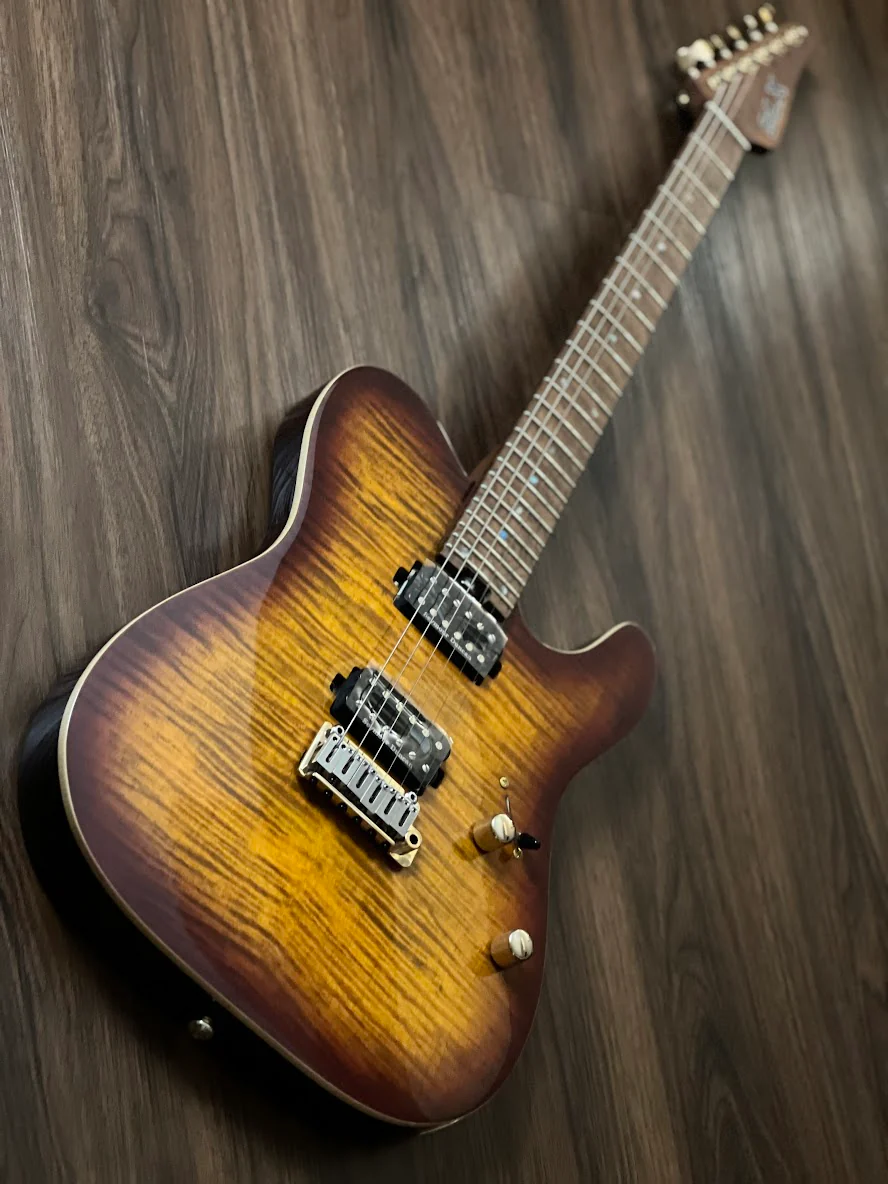 SLX Raven Modern Pro 24 HH in Tiger Eye Burst with Roasted Maple FB - Image 4