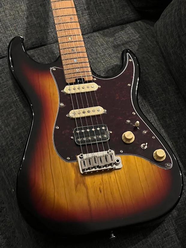 Soloking MS-1 Classic Ash FMN in 3 Color Sunburst with Roasted Flame Maple Neck Nafiri Special Run - Image 4
