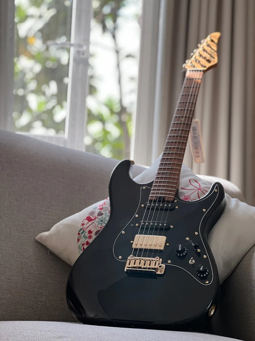 Soloking MS-1 Classic Black Beauty with Roasted Flame Maple Neck Nafiri Special Run - Image 3