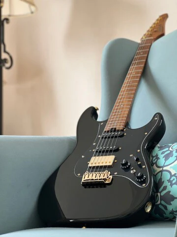 Soloking MS-1 Classic Black Beauty with Roasted Flame Maple Neck Nafiri Special Run - Image 4