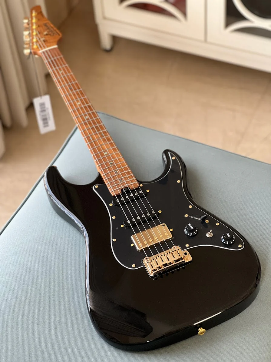 Soloking MS-1 Classic Black Beauty with Roasted Flame Maple Neck Nafiri Special Run - Image 5
