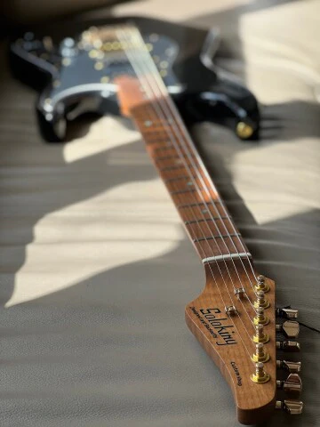 Soloking MS-1 Classic Black Beauty with Roasted Flame Maple Neck Nafiri Special Run - Image 7