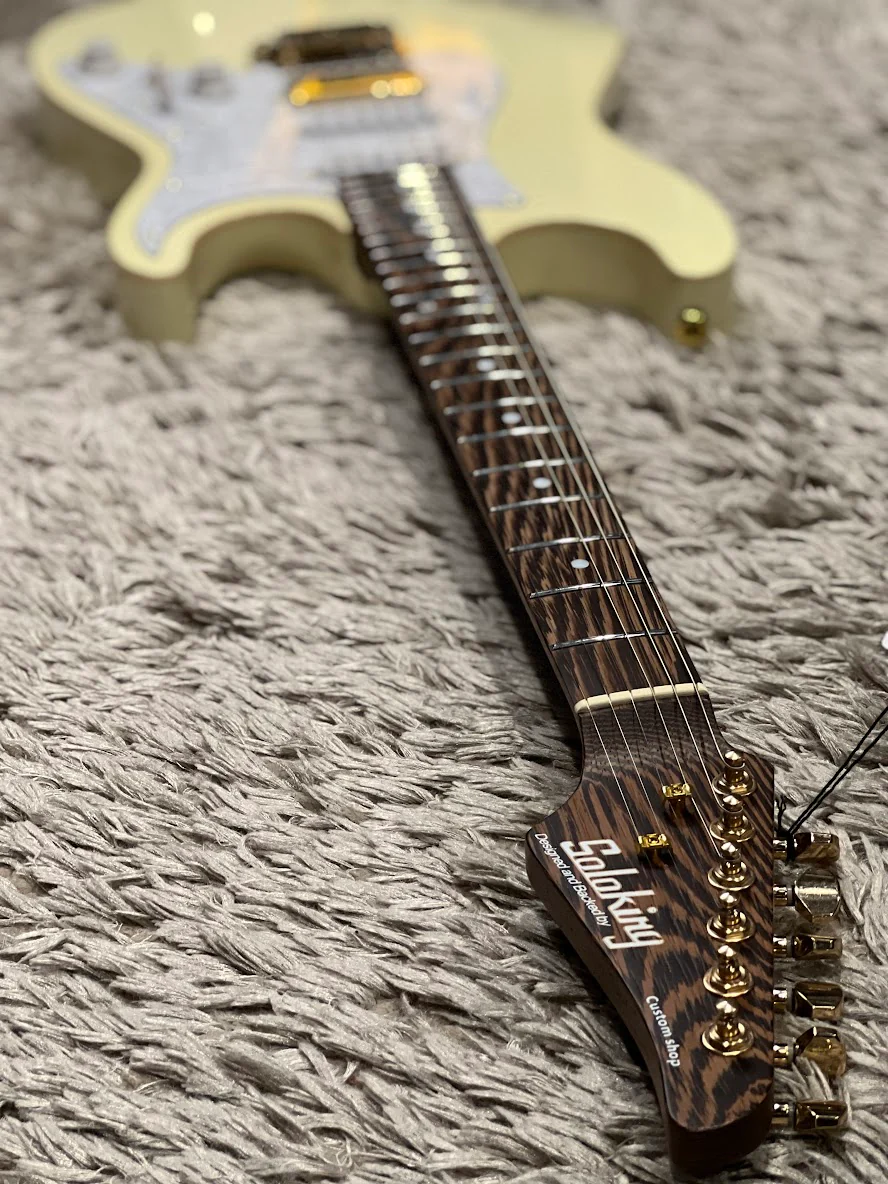 Soloking MS-1 Classic Flat Top in Vintage White with One Piece Wenge Neck Nafiri Special Run - Image 10