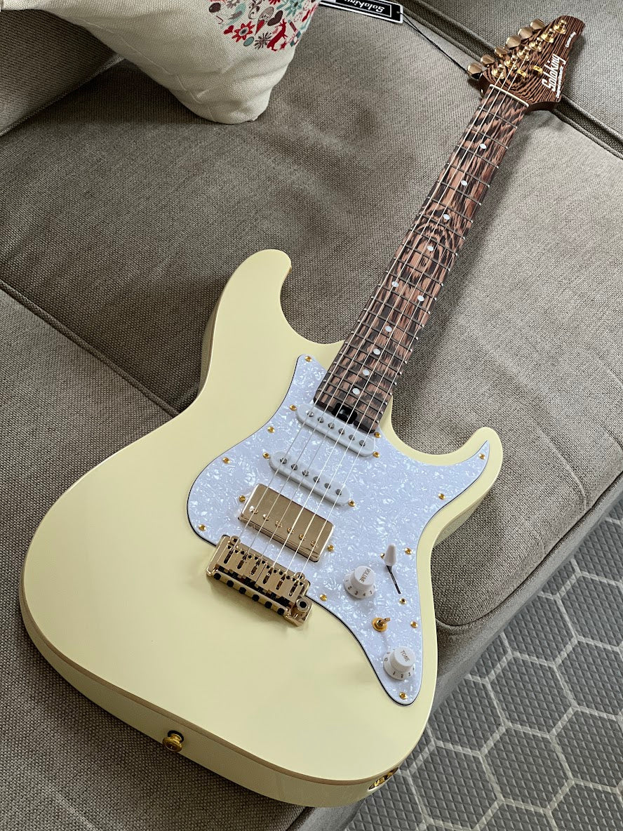 Soloking MS-1 Classic Flat Top in Vintage White with One Piece Wenge Neck Nafiri Special Run - Image 5