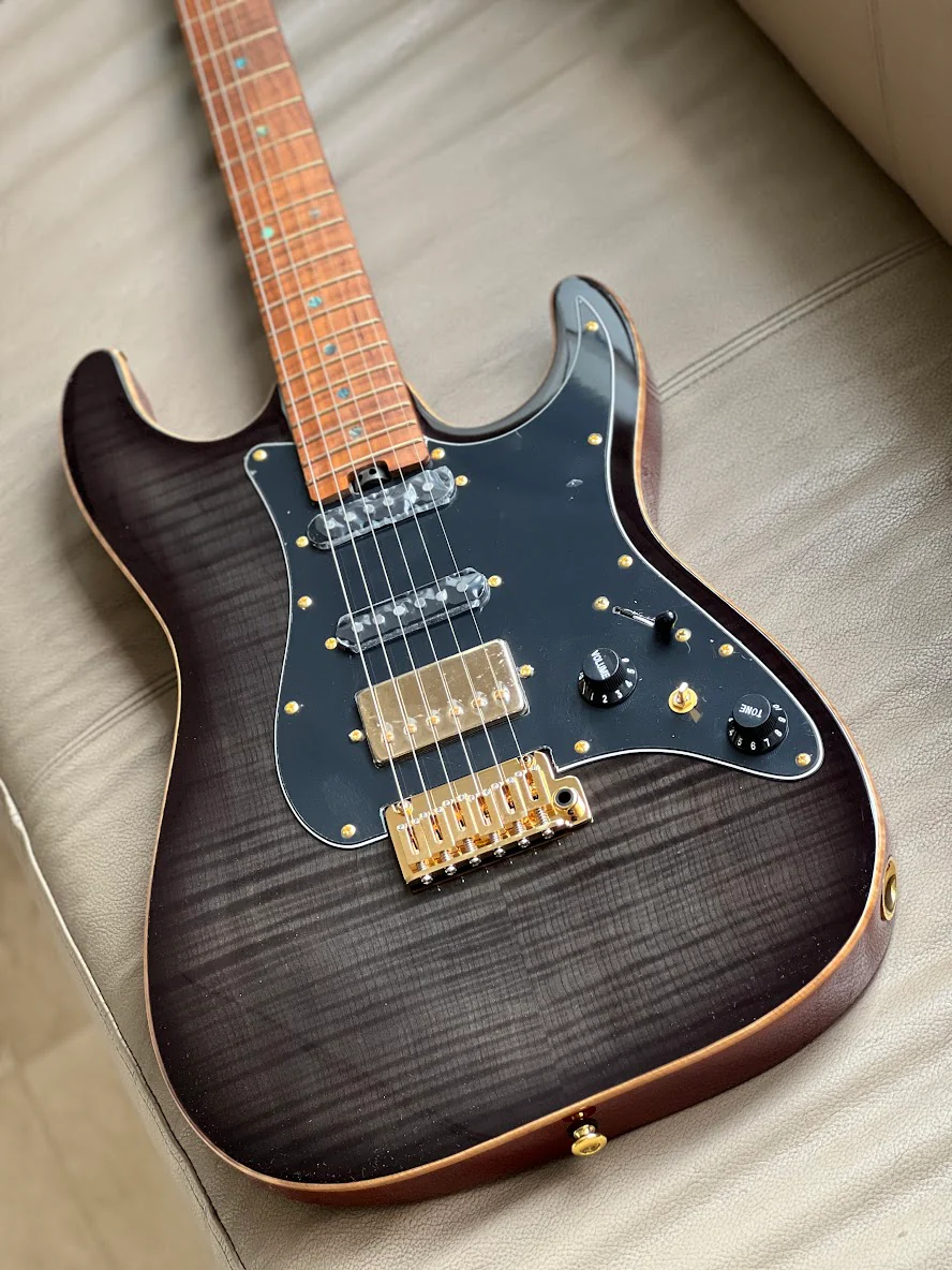 Soloking MS-1 Classic FMN Elite in Moonlight Burst with Roasted Flame Maple Neck - Image 2