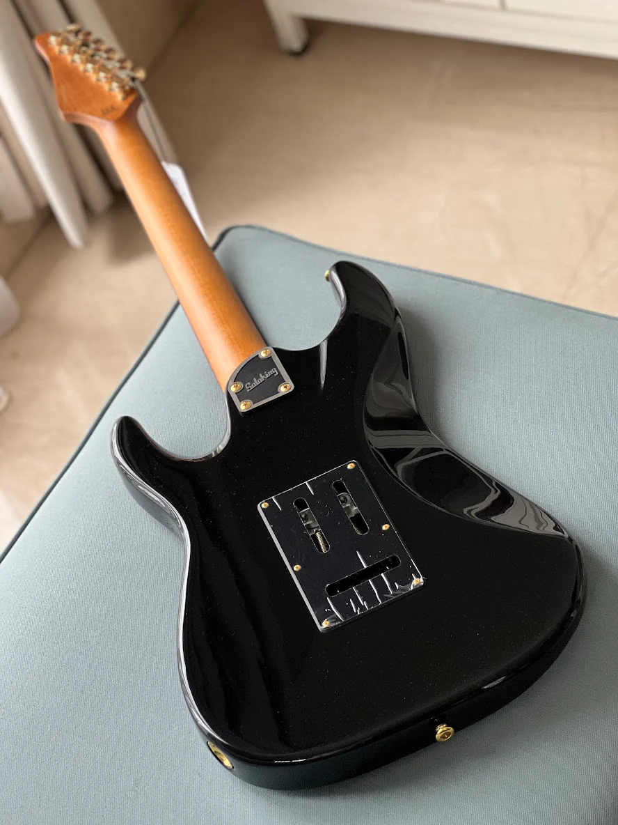 Soloking MS-1 Classic MKII in Black Beauty Anodized Gold Pickguard with Rosewood FB Nafiri Special Run - Image 7