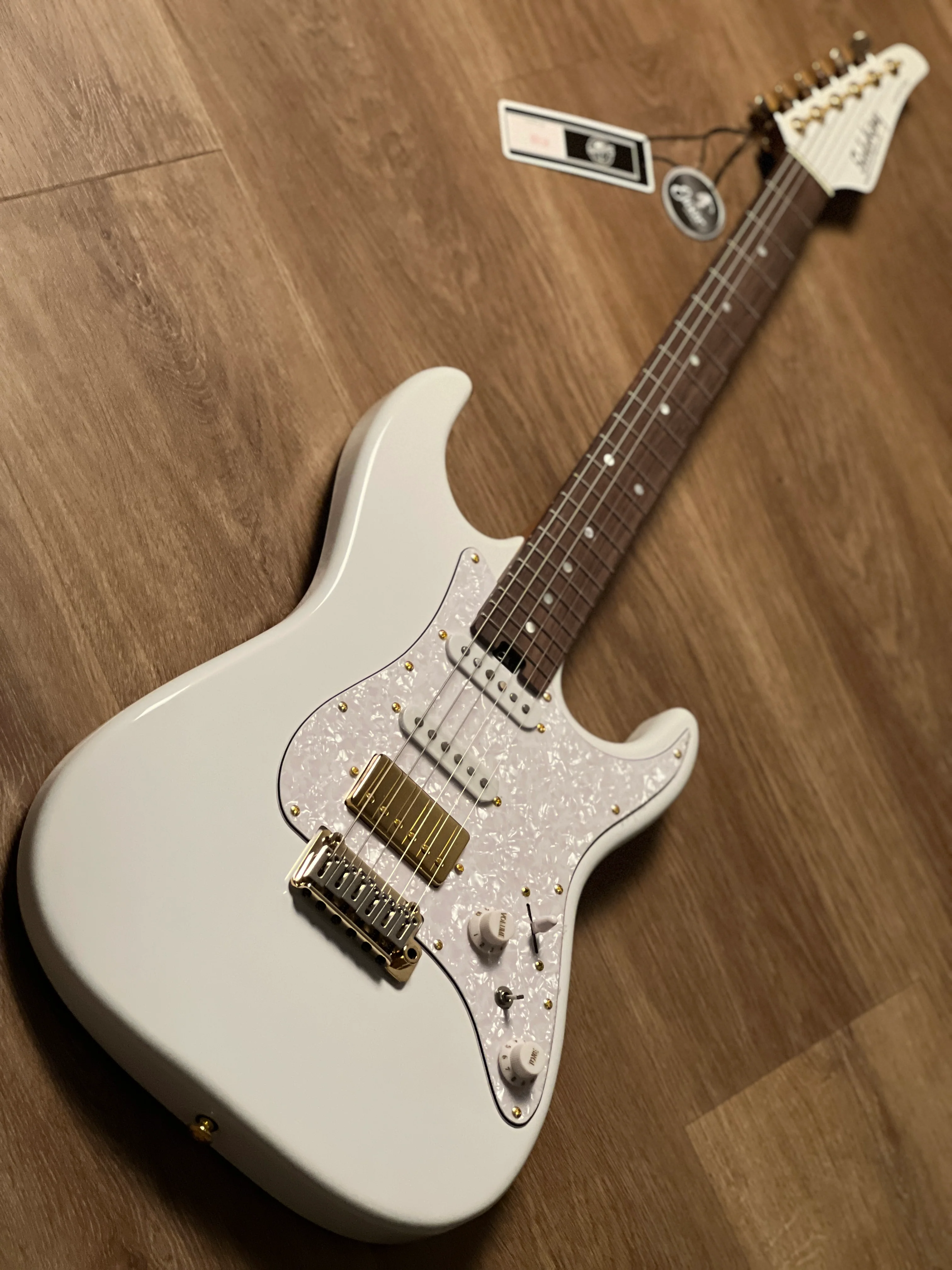 Soloking MS-1 Classic MKII in Olympic White with Gold Hardware and Rosewood FB - Image 2