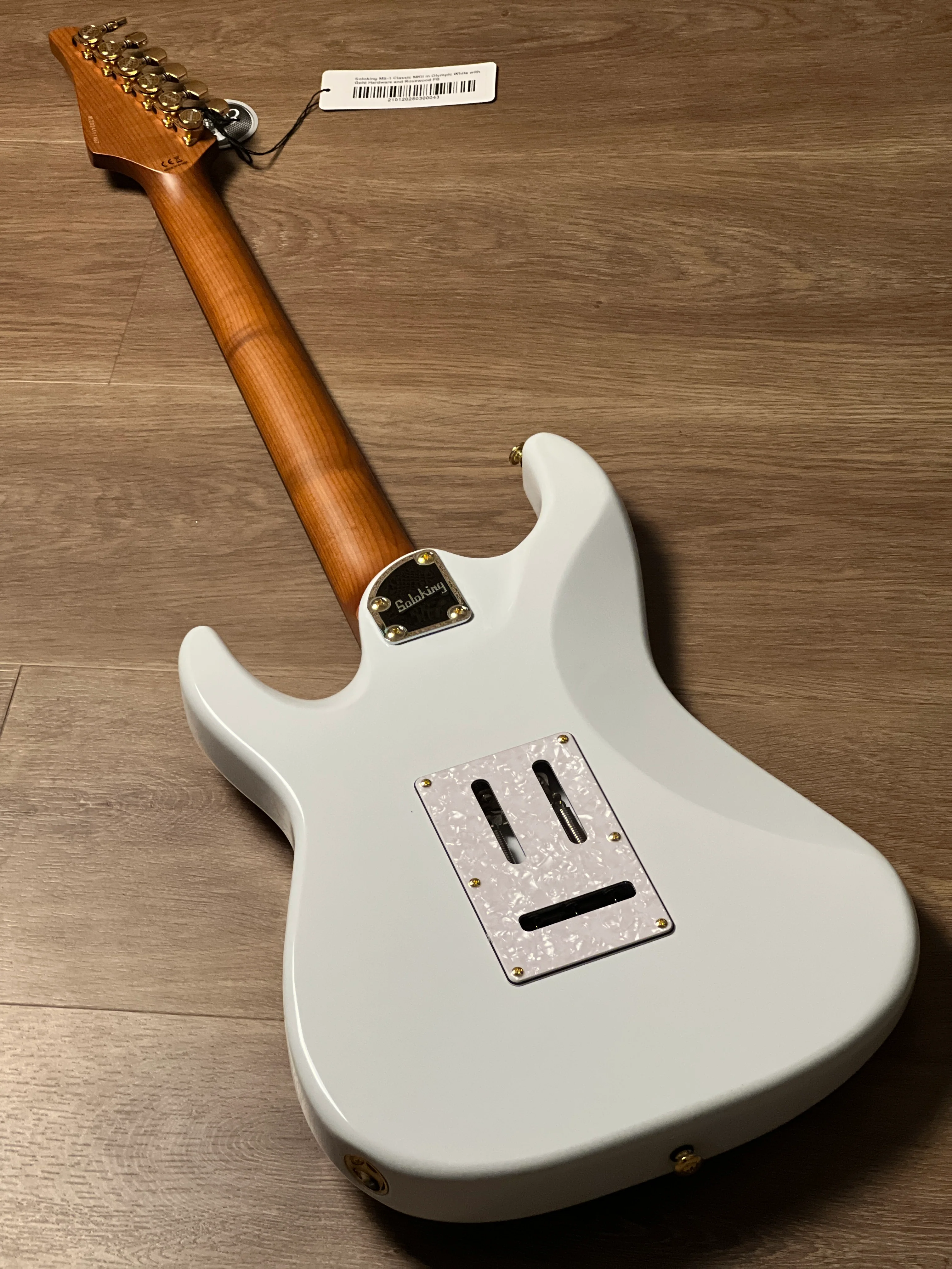Soloking MS-1 Classic MKII in Olympic White with Gold Hardware and Rosewood FB - Image 3