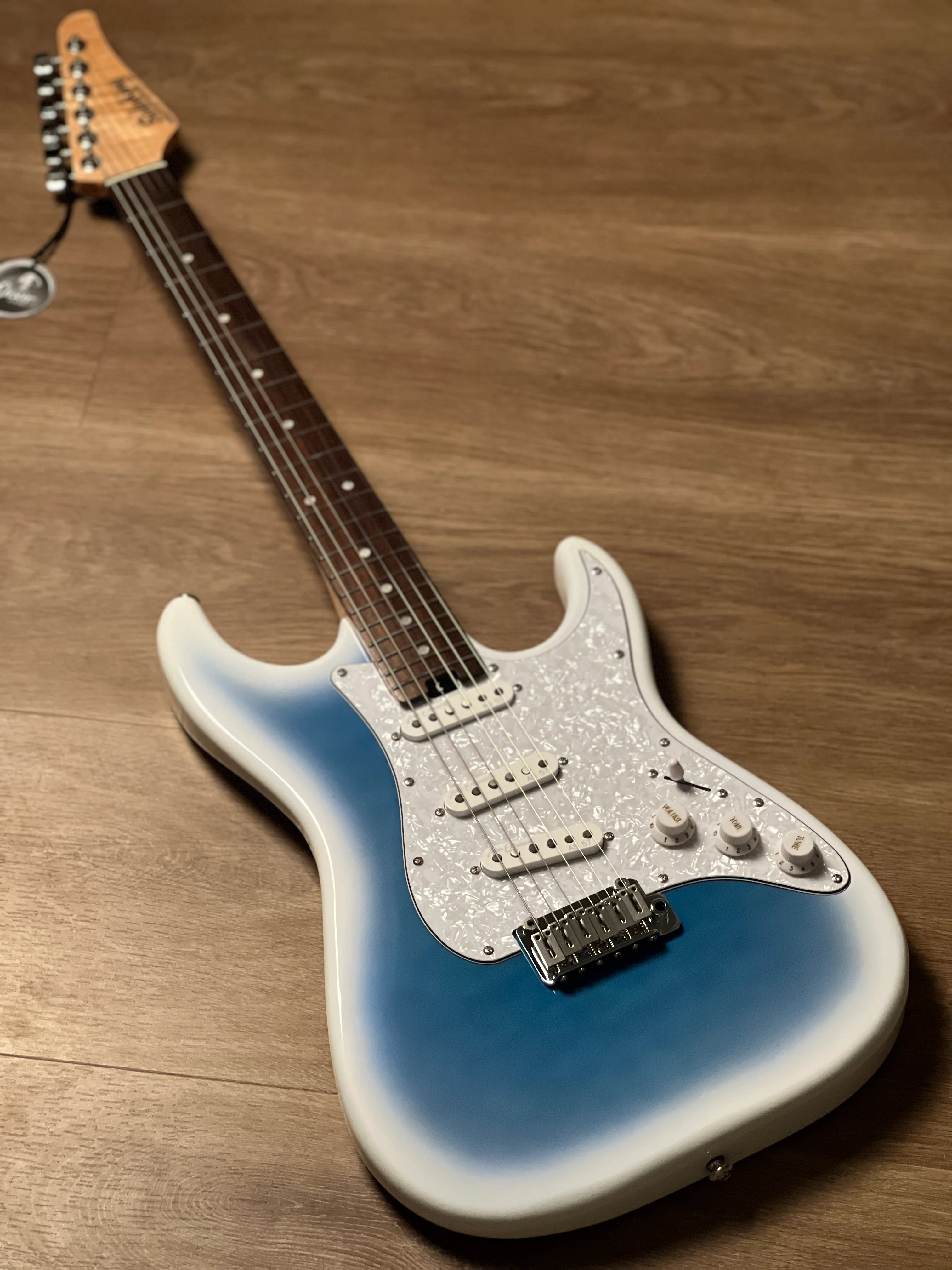 Soloking MS-1 Classic SSS Quilt in Marble Blue Burst with Rosewood FB Nafiri Special Run - Image 2