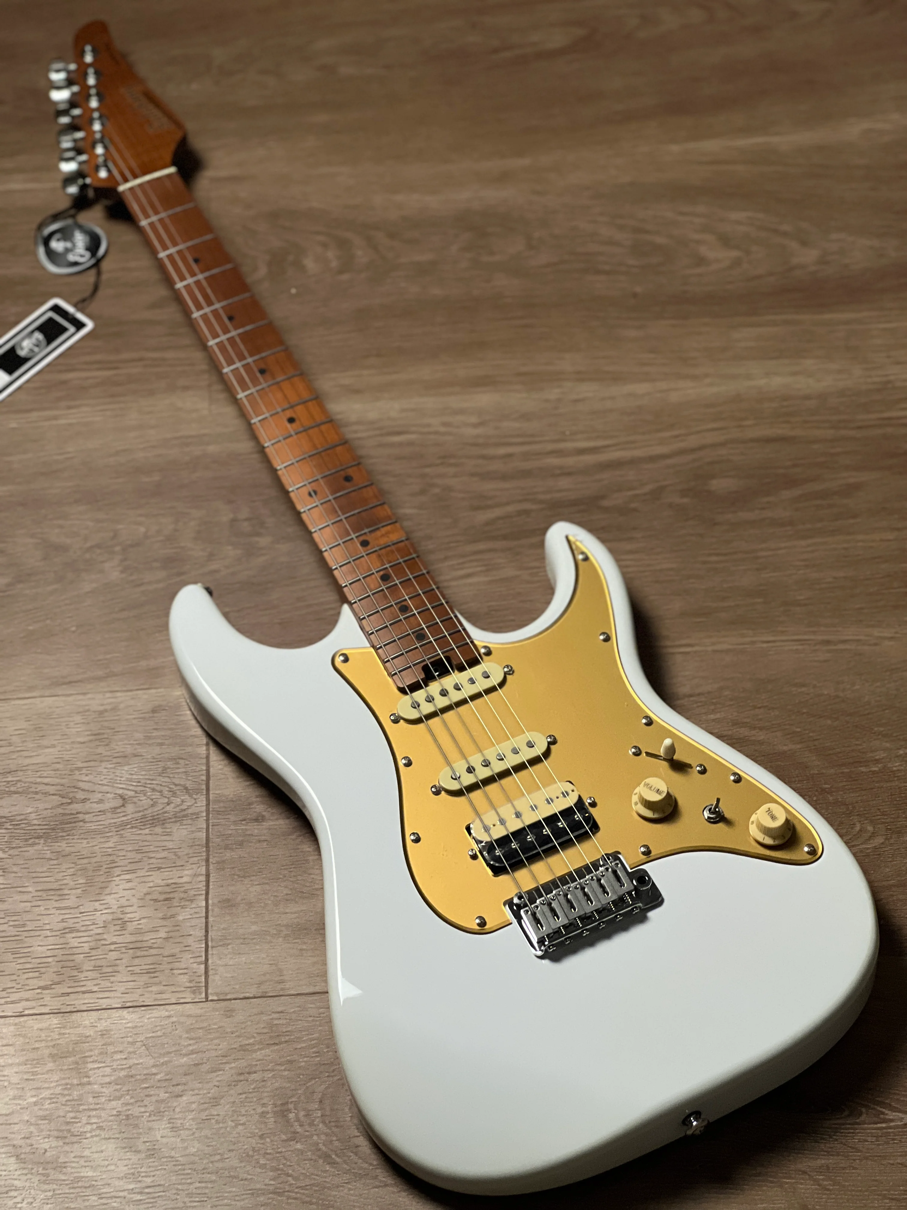 Soloking MS-1 Classic MKII in Olympic White with Roasted Maple FB Nafiri Special Run - Image 2