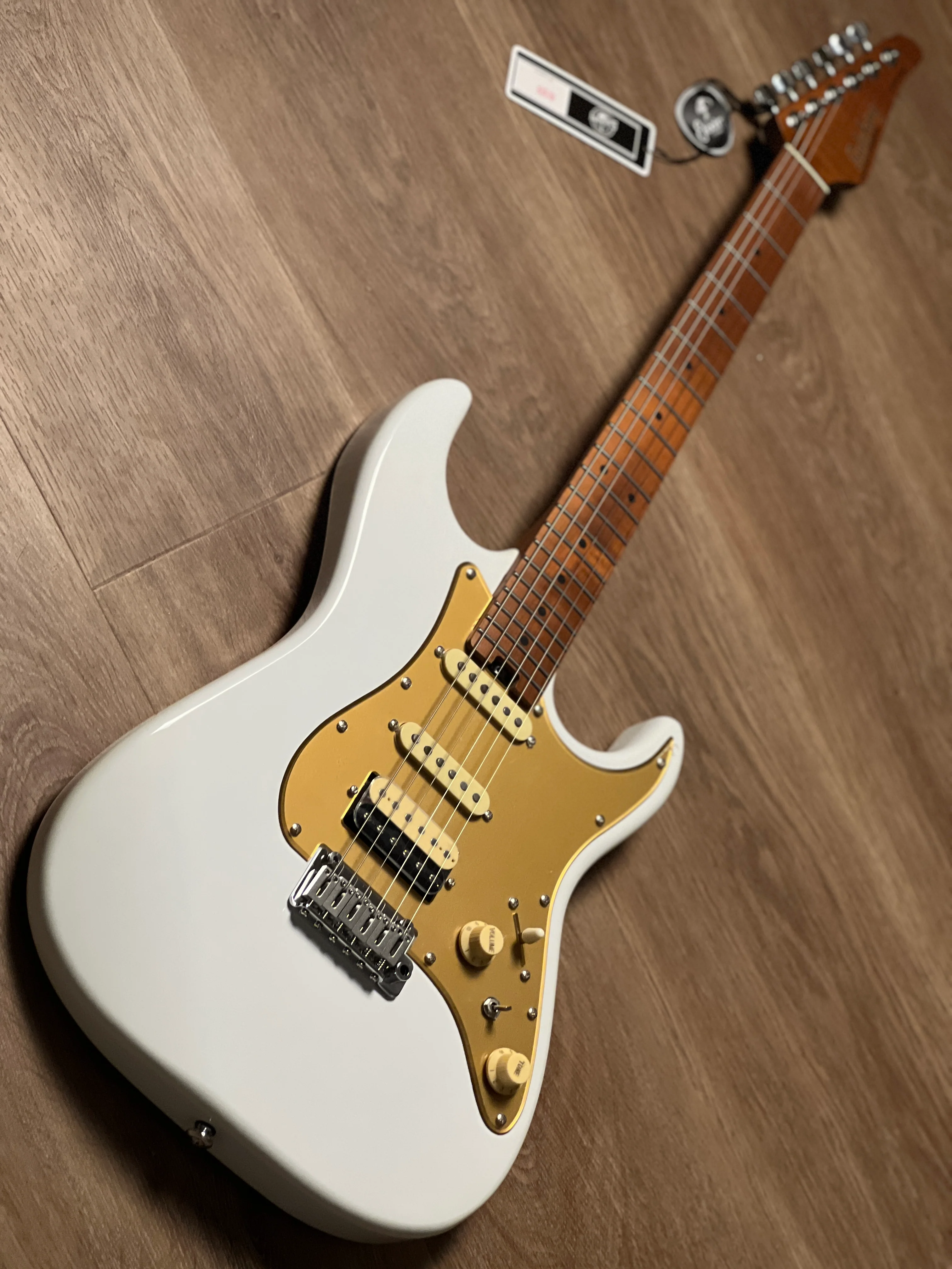 Soloking MS-1 Classic MKII in Olympic White with Roasted Maple FB Nafiri Special Run - Image 3