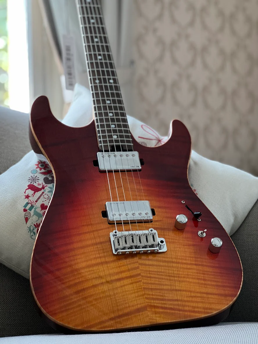 Soloking MS-1 Custom 22 HH Flat Top in Fire Wakesurf with Rosewood FB - Image 6