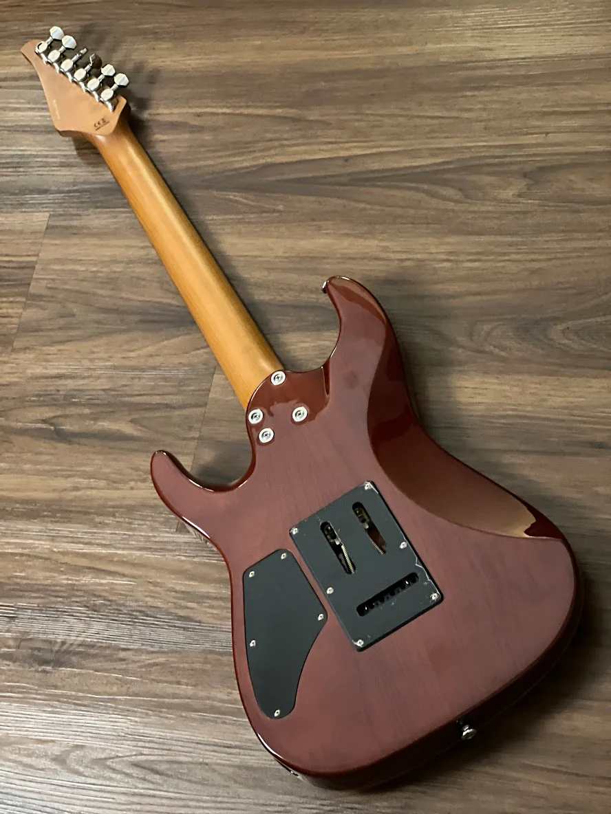 Soloking MS-1 Custom 22 HH MOD Flat Top with Fishman Fluence in Fire Wakesurf with Rosewood FB - Image 5