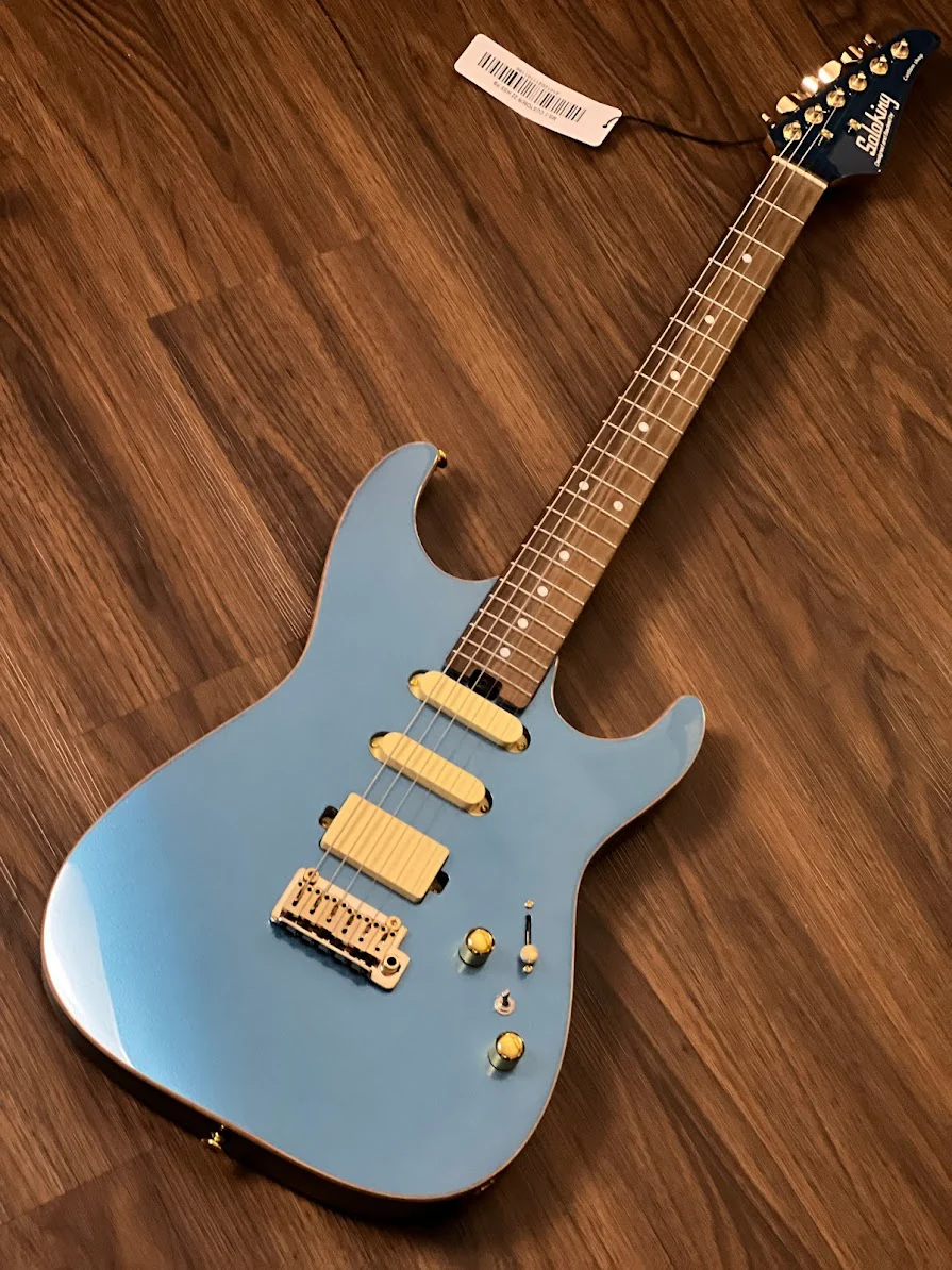 Soloking MS-1 Custom 22 HSS Flat Top Rosewood FB in Pelham Blue Nafiri Special Run