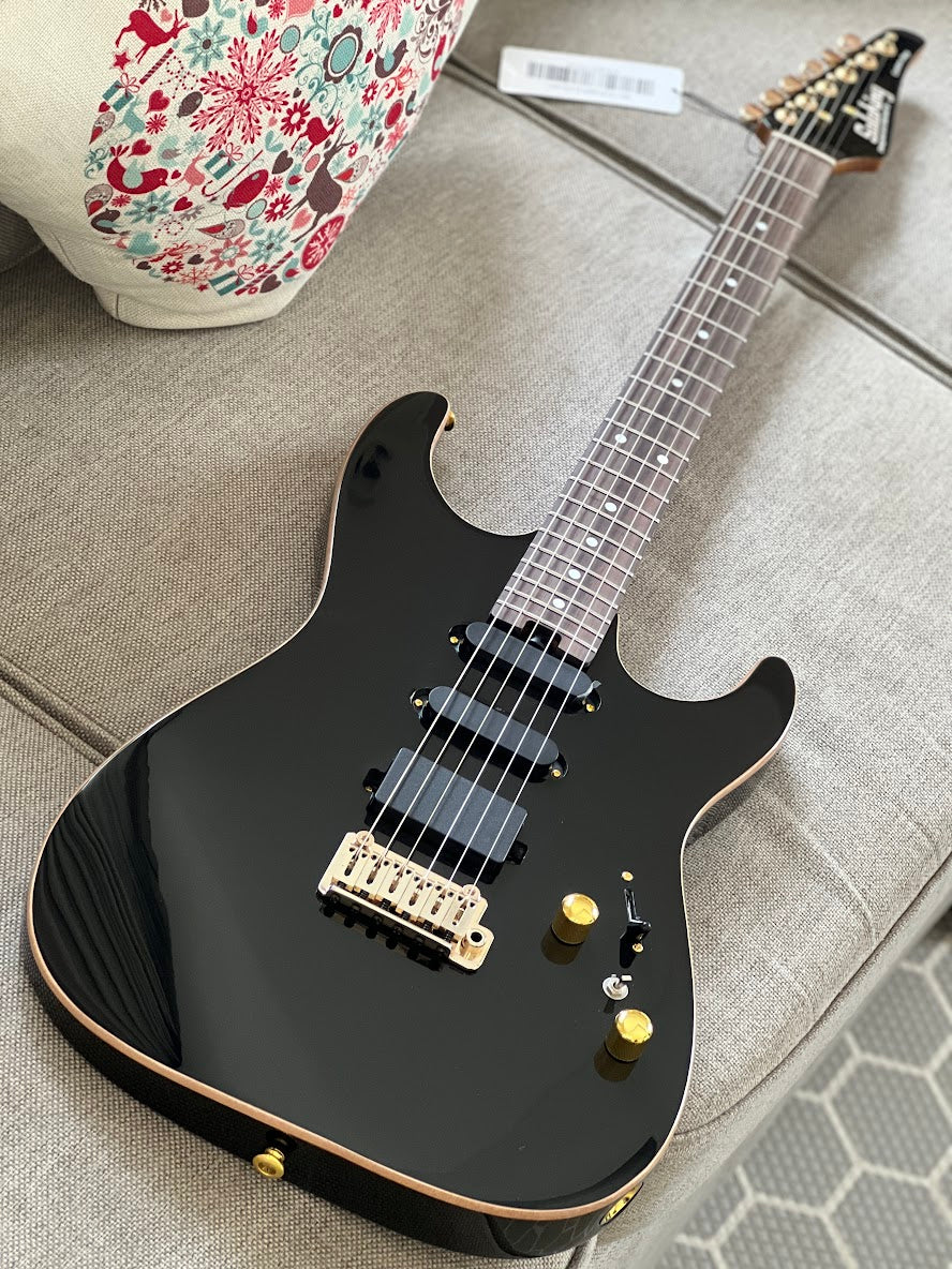 Soloking MS-1 Custom 22 HSS Flat Top with Rosewood FB in Black Beauty - Image 2