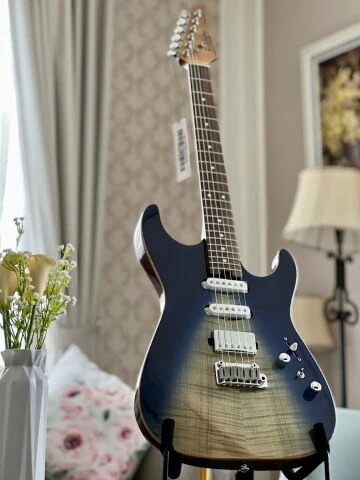 Soloking MS-1 Custom 22 HSS Flat Top with Rosewood FB in Blue Wakesurf Nafiri Special Run - Image 5