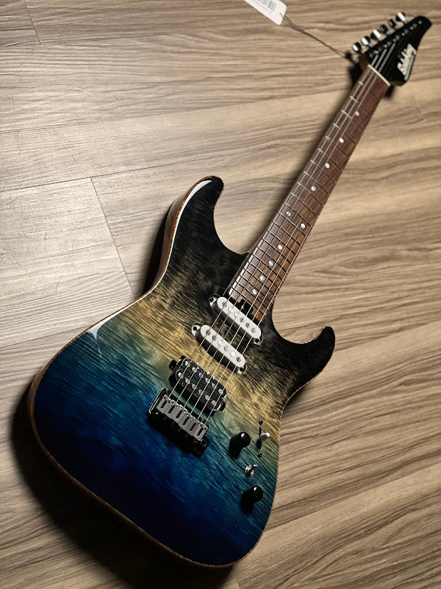 Soloking MS-1 Custom 22 HSS with Rosewood FB in Ocean Storm Double Wipeout JESCAR - Image 3