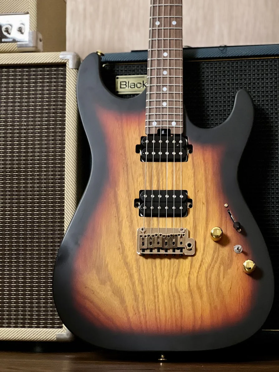 Soloking MS-1 Custom 24 HH Ash Flat Top in Tri Fade Burst Nafiri Special Run - Image 7