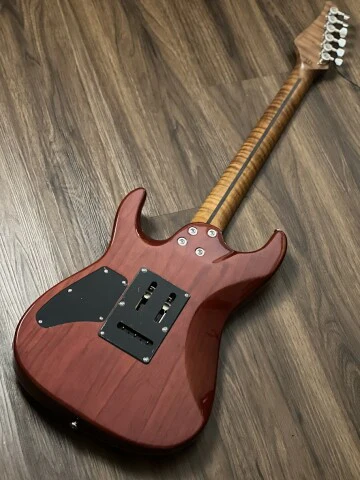 Soloking MS-1 Custom 24 HH Flat Top Elite with One Piece Roasted Flame Neck in Purple Surf - Image 5