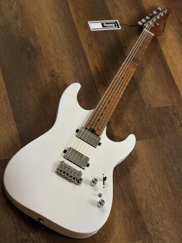 Soloking MS-1 Custom 24 HH Flat Top in Satin White Matte with Roasted Maple Neck - Image 2