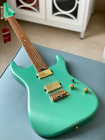Soloking MS-1 Custom 24 HH FM with Roasted Flame Neck in Sage Green Metallic Nafiri Special Run - Image 9