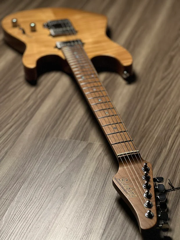 Soloking MS-1 Custom 24 HH Flat Top FMN Roasted Flame Maple Neck in Natural Gloss - Image 5