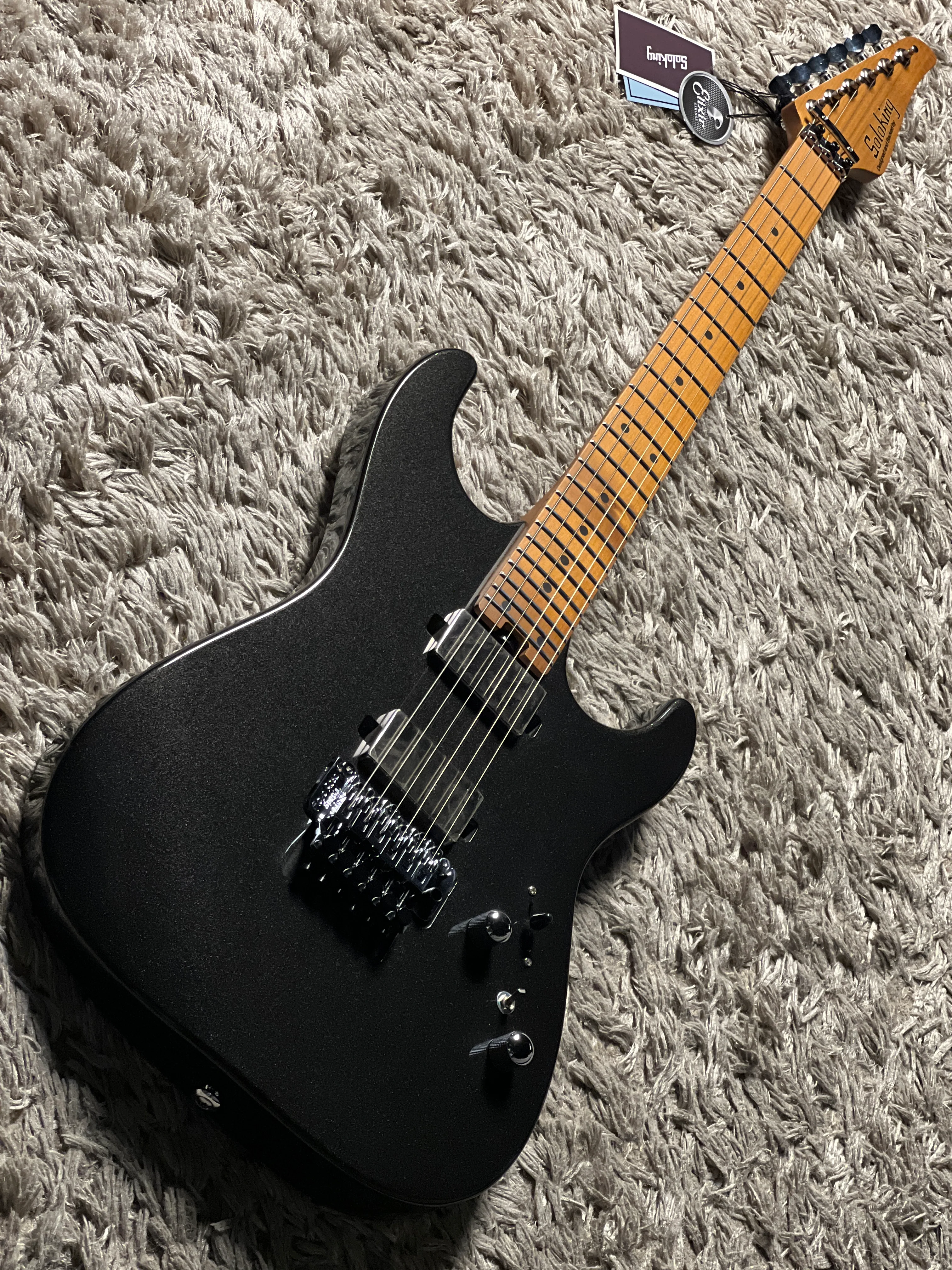 Soloking MS-1 Custom 24 HH FR Flat Top in Metallic Black Nafiri Special Run - Image 3