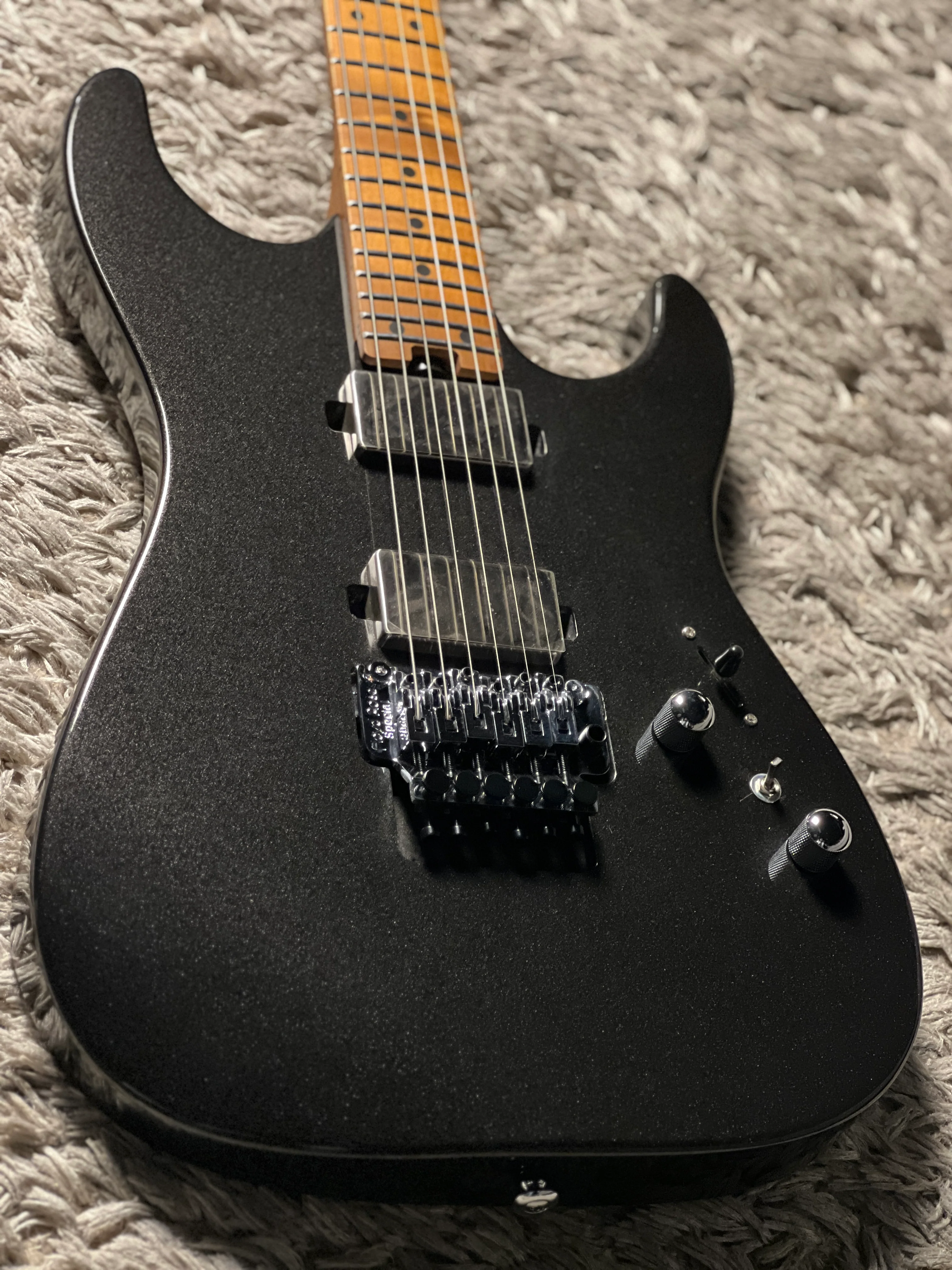 Soloking MS-1 Custom 24 HH FR Flat Top in Metallic Black Nafiri Special Run - Image 4