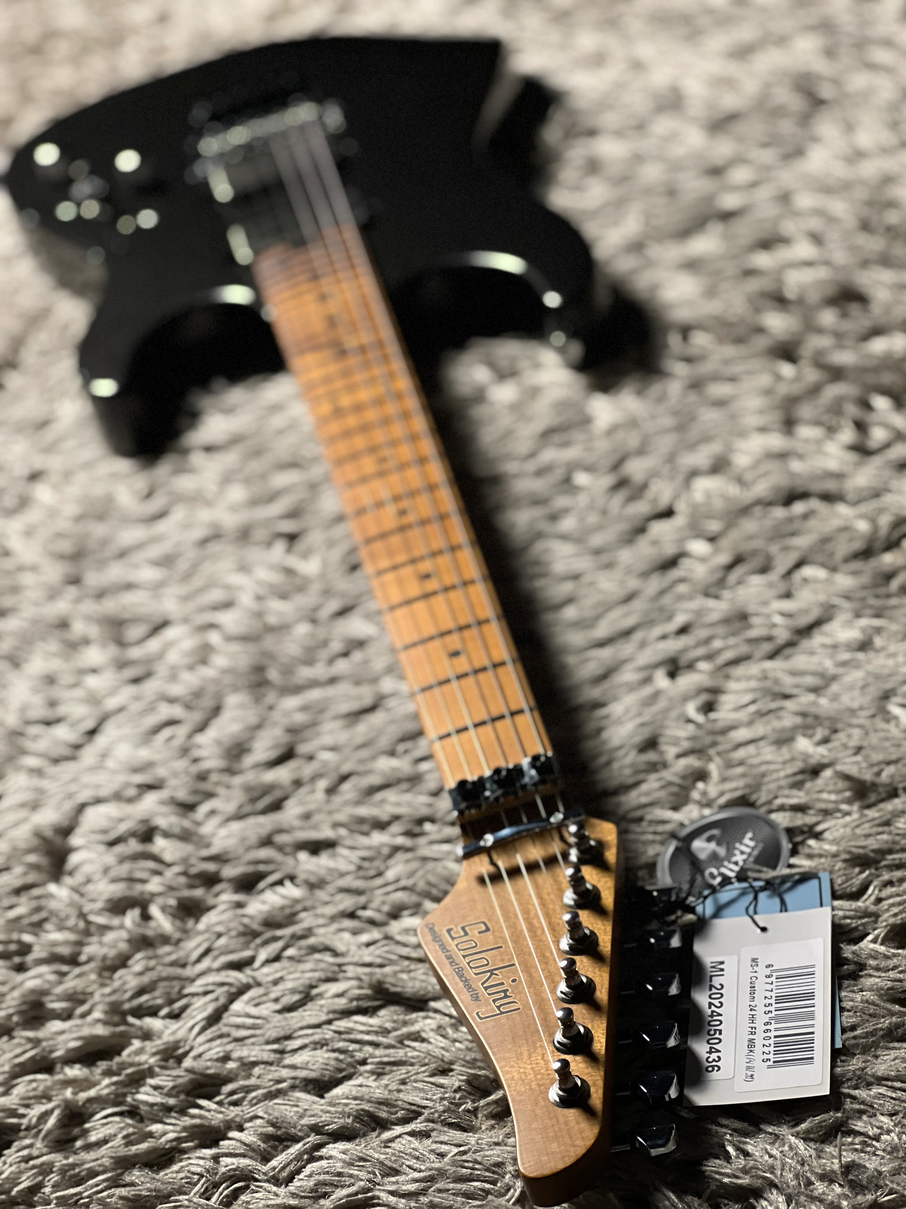 Soloking MS-1 Custom 24 HH FR Flat Top in Metallic Black Nafiri Special Run - Image 7