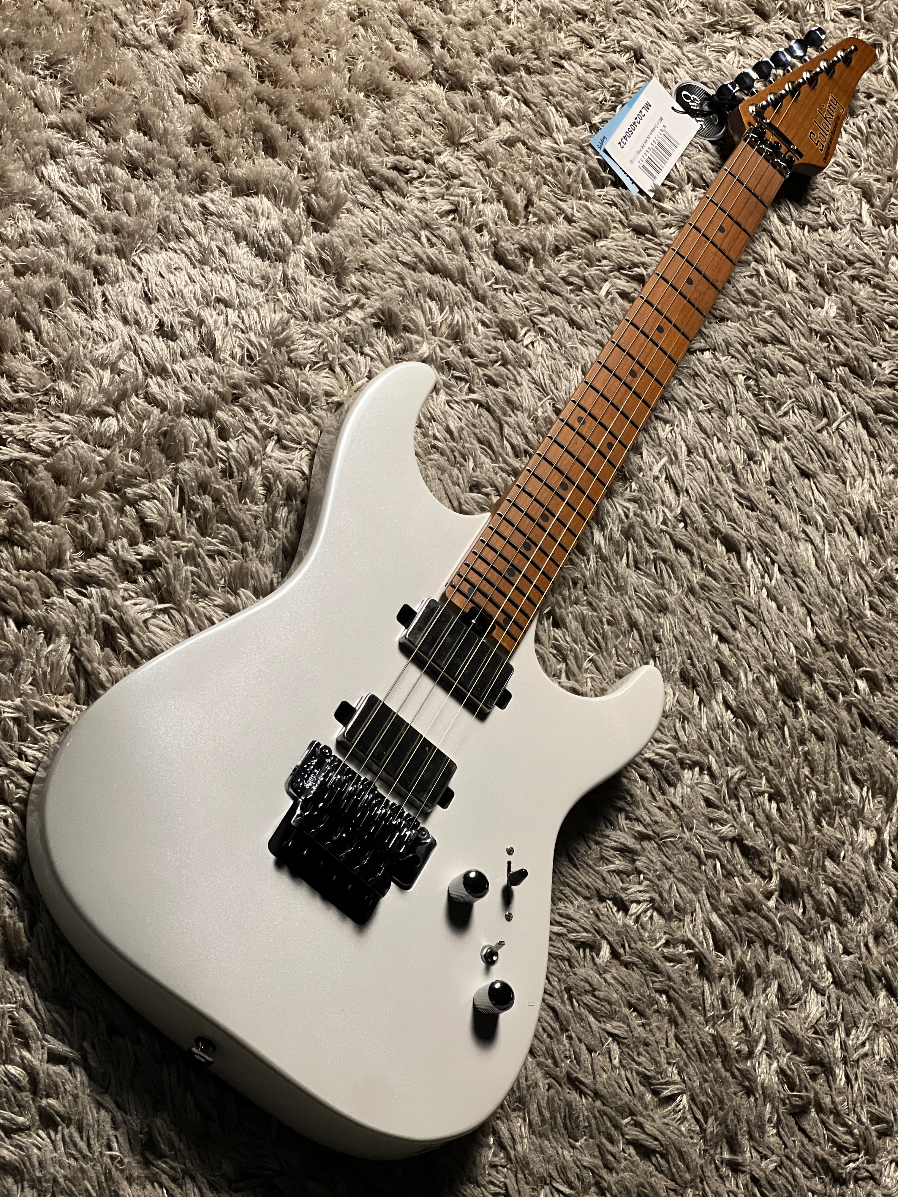 Soloking MS-1 Custom 24 HH FR Flat Top in Pearl White Metallic Nafiri Special Run - Image 3