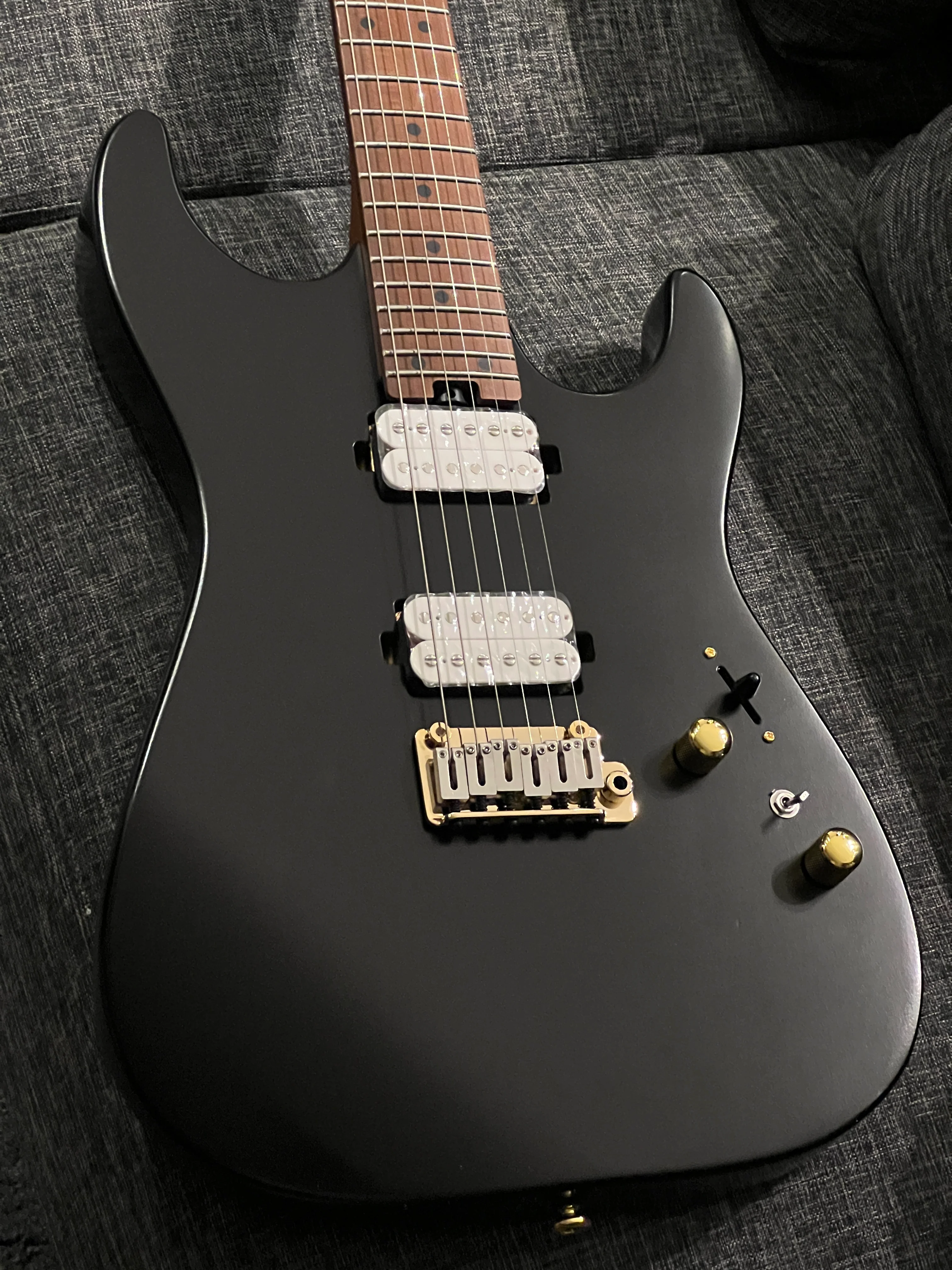 Soloking MS-1 Custom 24 HH in Satin Black Beauty Matte with Roasted Maple Neck and Alder Body - Image 3
