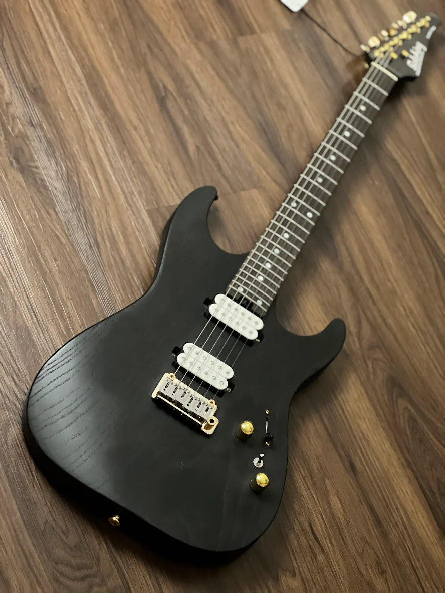 Soloking MS-1 Custom 24 HH MOD Ash Gold Hardware Open Pore Black with Fishman Fluence - Image 3