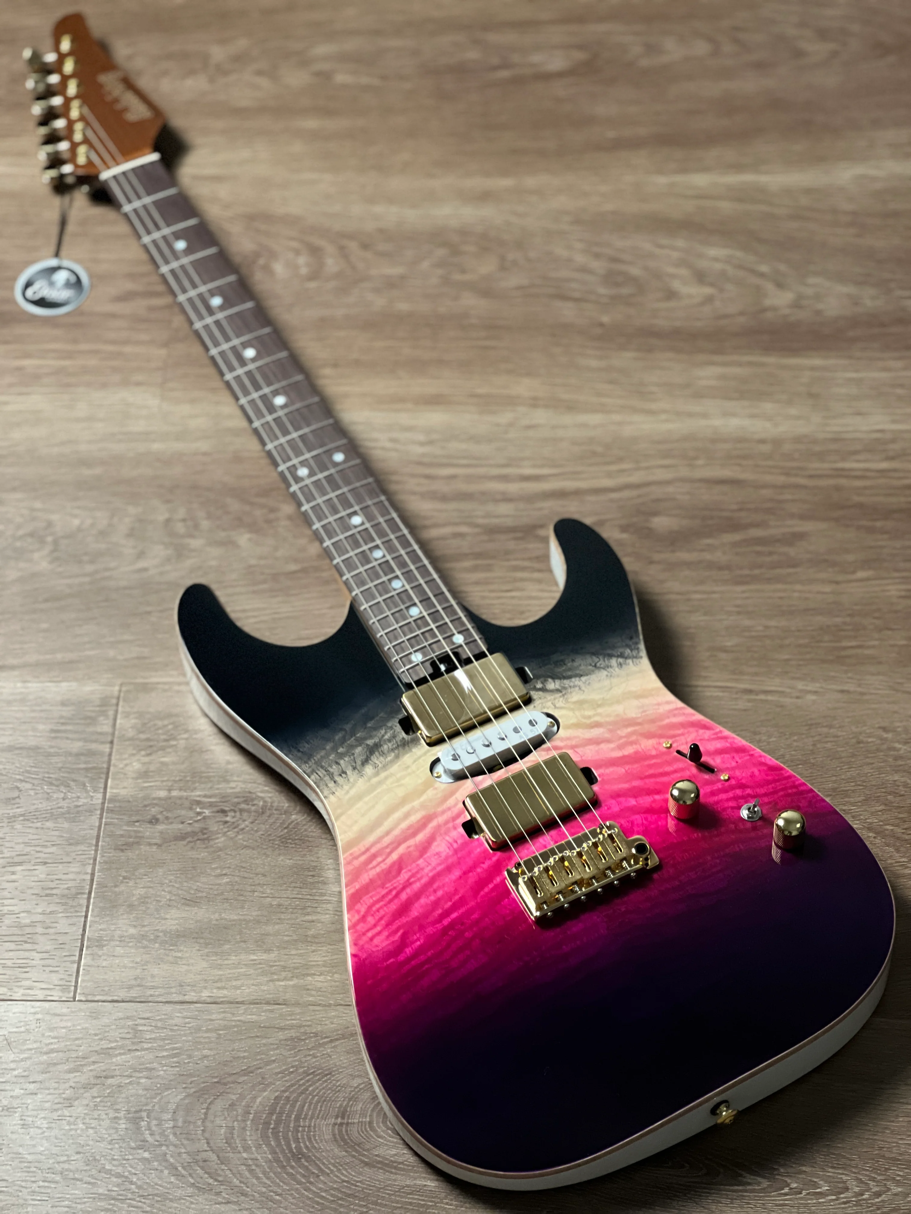 Soloking MS-1 Custom 24 HSH QMT Elite in Cosmic Purple Double Wipeout - Image 2